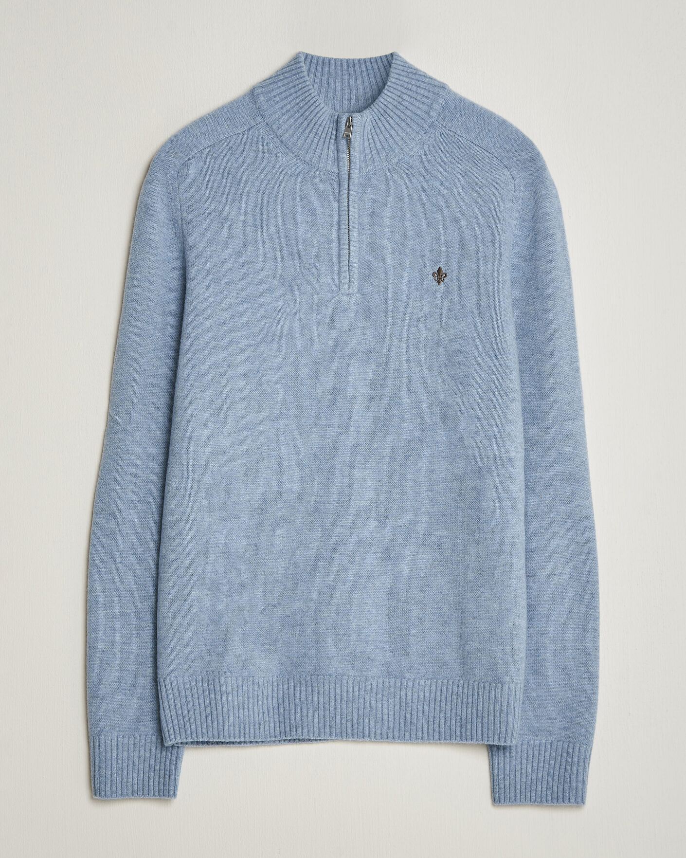 Uomini | Maglieria | Morris | Hertford Lambswool Half Zip Blue