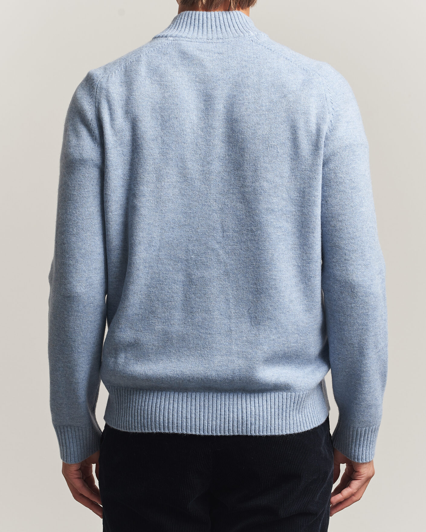 Uomini | Maglieria | Morris | Hertford Lambswool Half Zip Blue