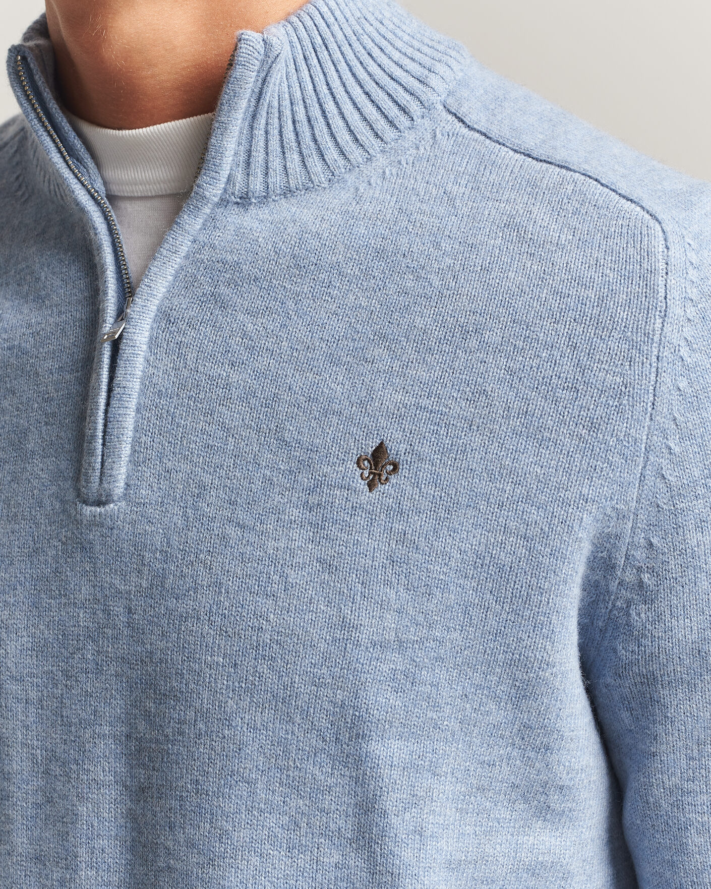 Uomini | Maglieria | Morris | Hertford Lambswool Half Zip Blue