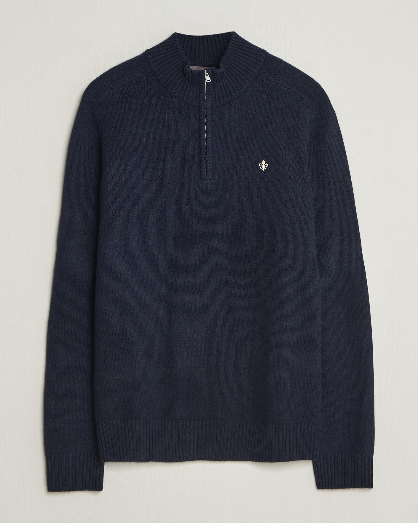 Uomini | Maglieria | Morris | Hertford Lambswool Half Zip Navy
