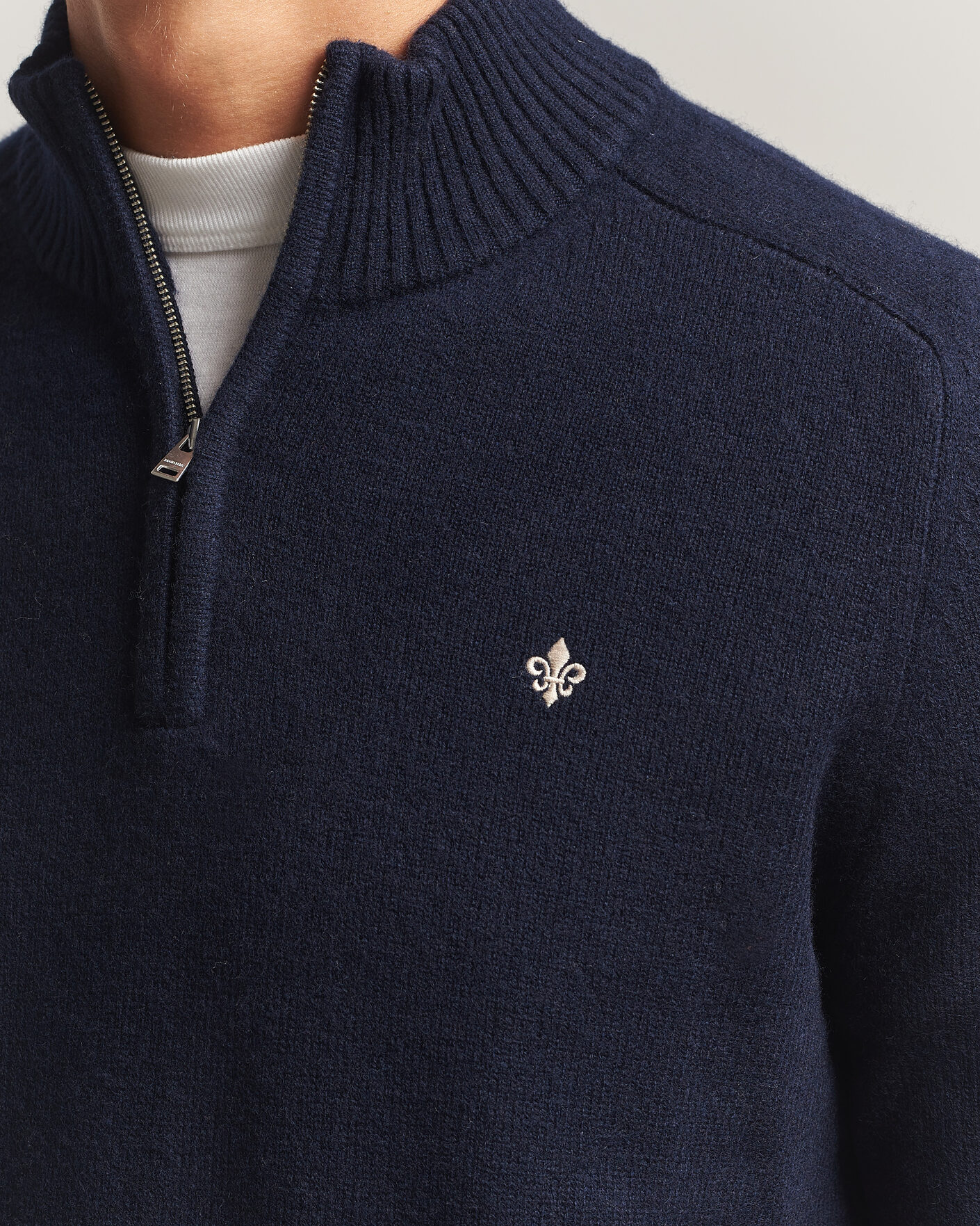 Uomini | Maglieria | Morris | Hertford Lambswool Half Zip Navy