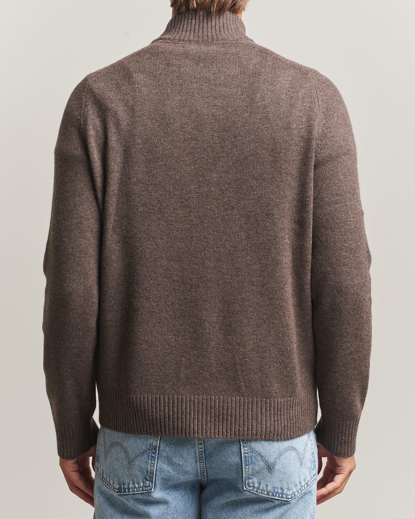 Uomini | Maglieria | Morris | Hertford Lambswool Half Zip Brown
