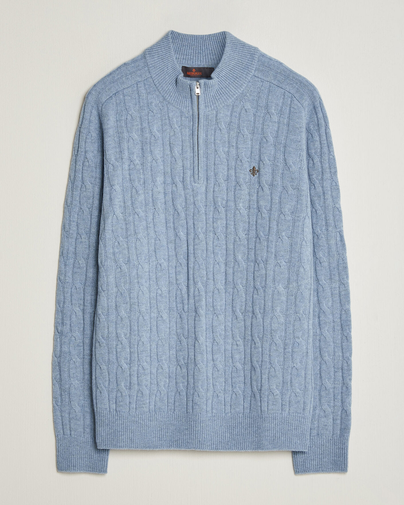 Uomini | Maglieria | Morris | Hertford Cable Half Zip Blue