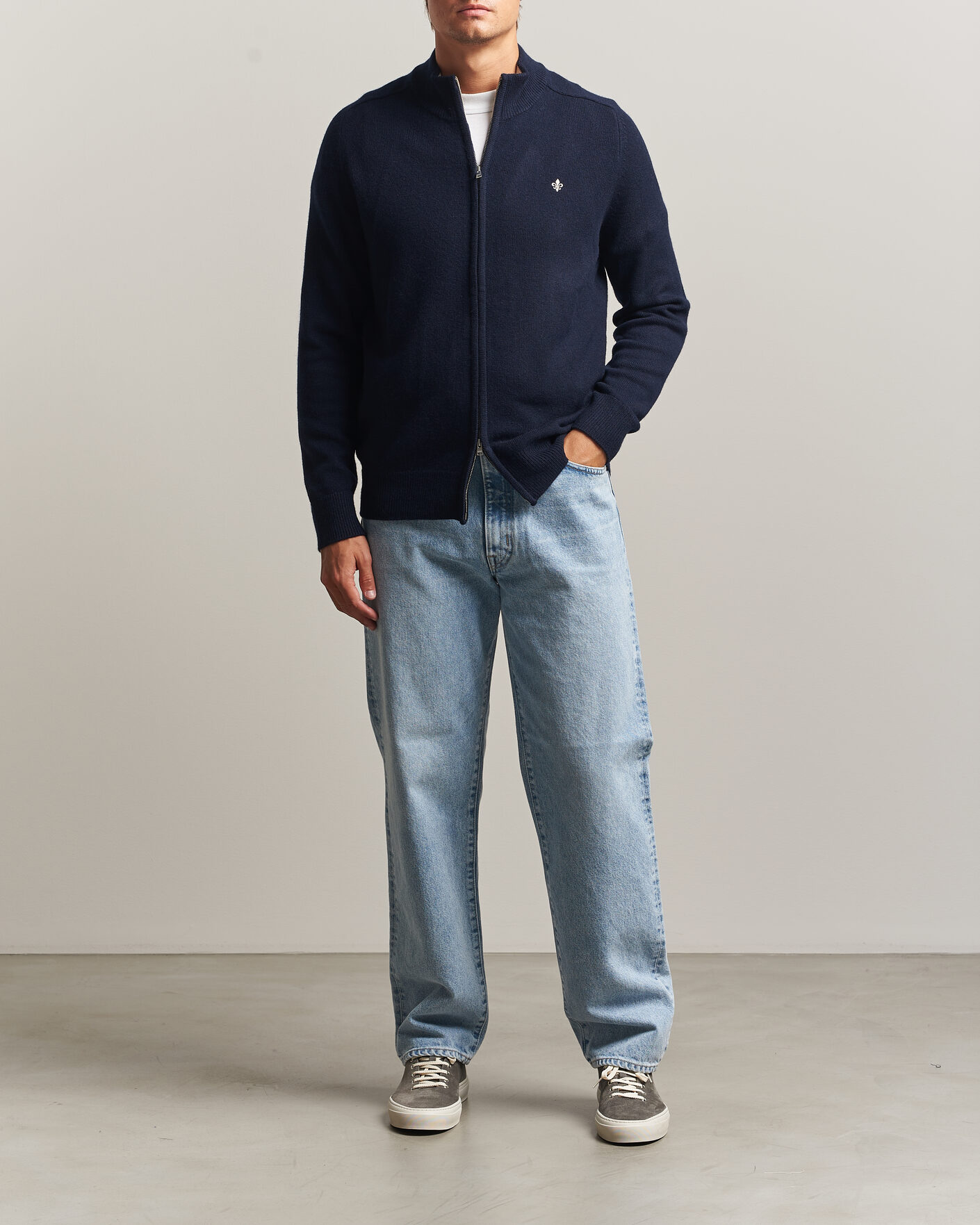 Uomini | Maglieria | Morris | Hertford Zip Cardigan Navy