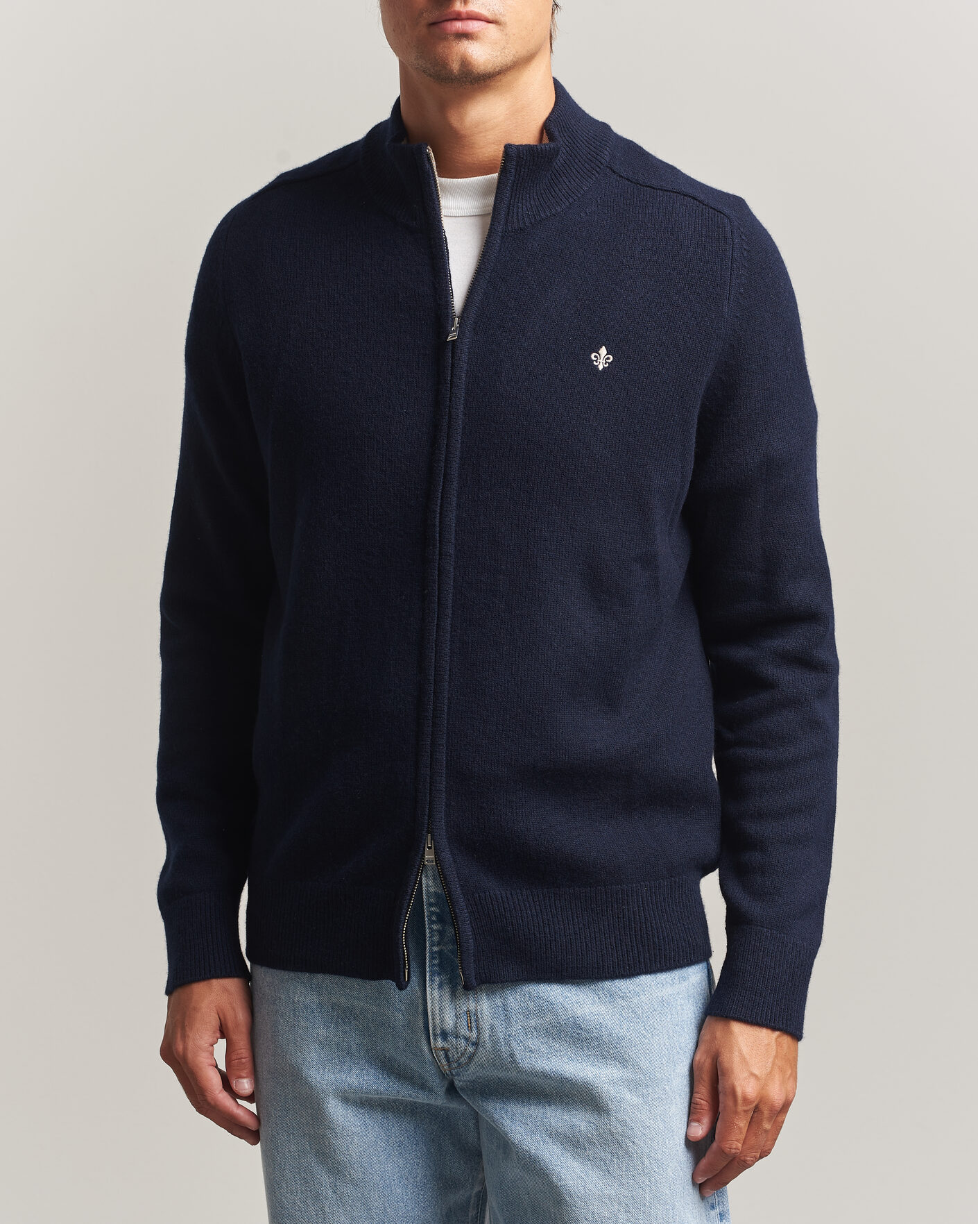 Uomini | Maglieria | Morris | Hertford Zip Cardigan Navy