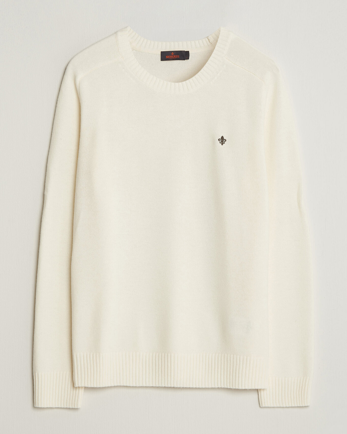 Uomini | Maglieria | Morris | Hertford Lambswool Crew Neck Off White