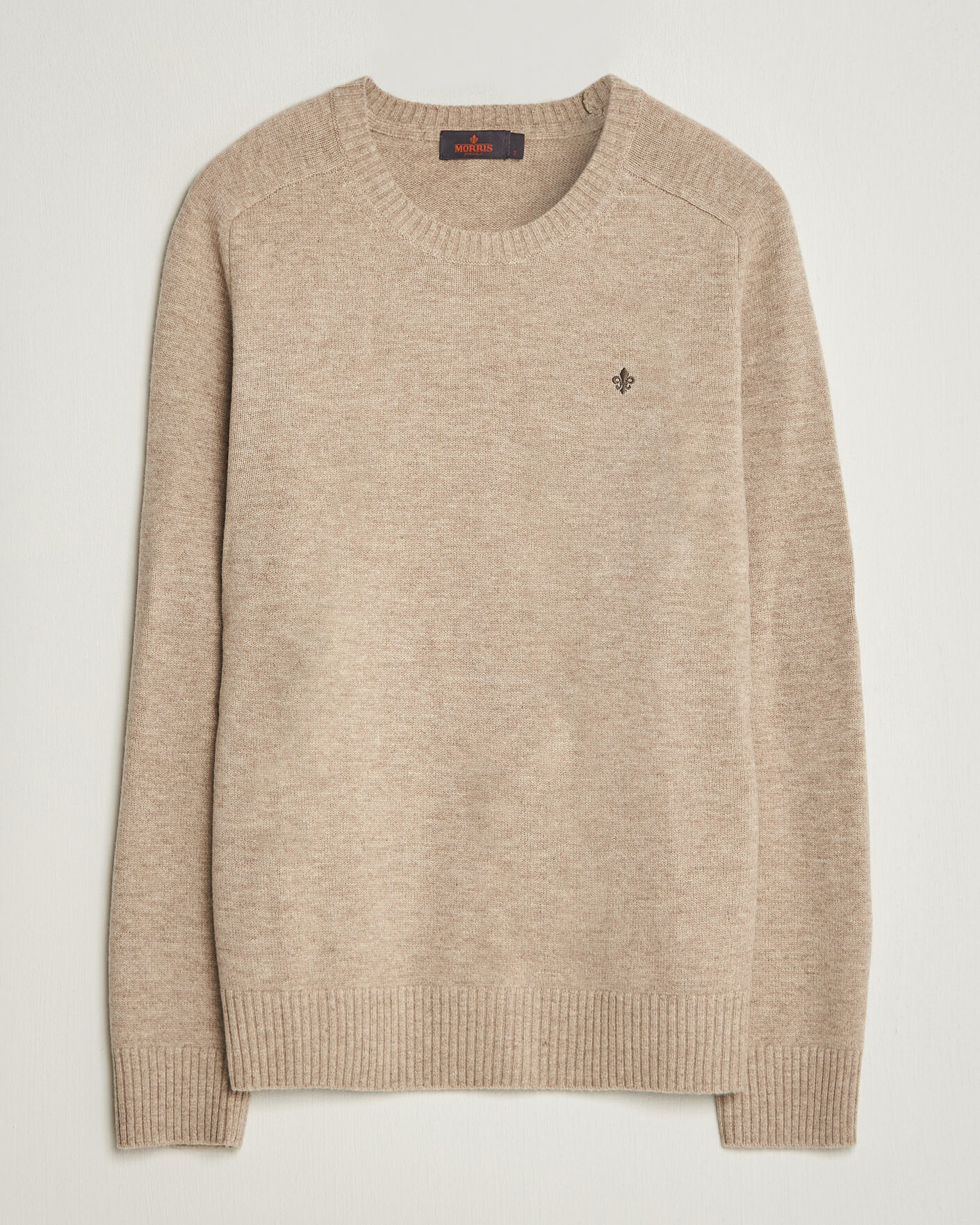 Uomini | Maglieria | Morris | Hertford Lambswool Crew Neck Khaki