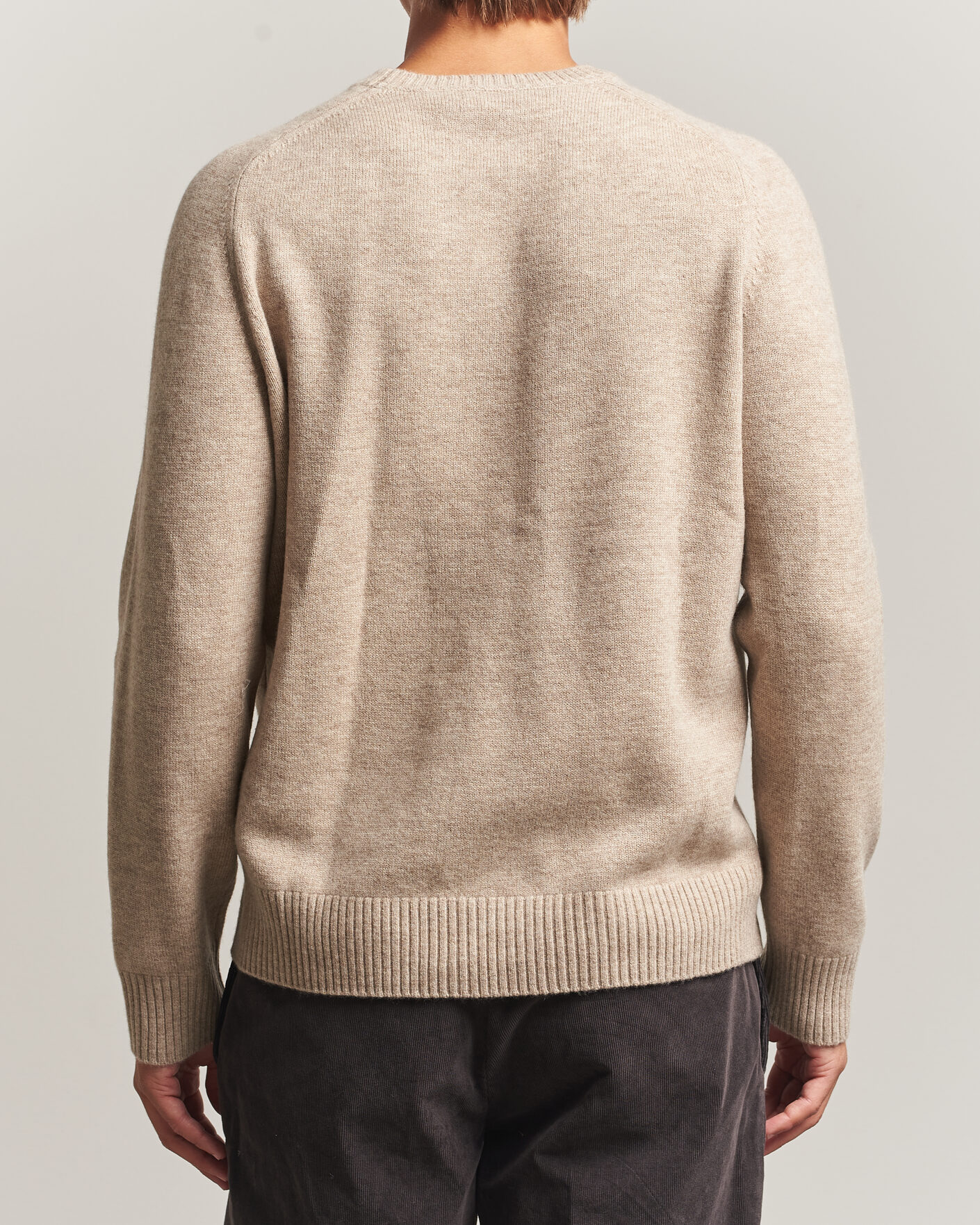 Uomini | Maglieria | Morris | Hertford Lambswool Crew Neck Khaki