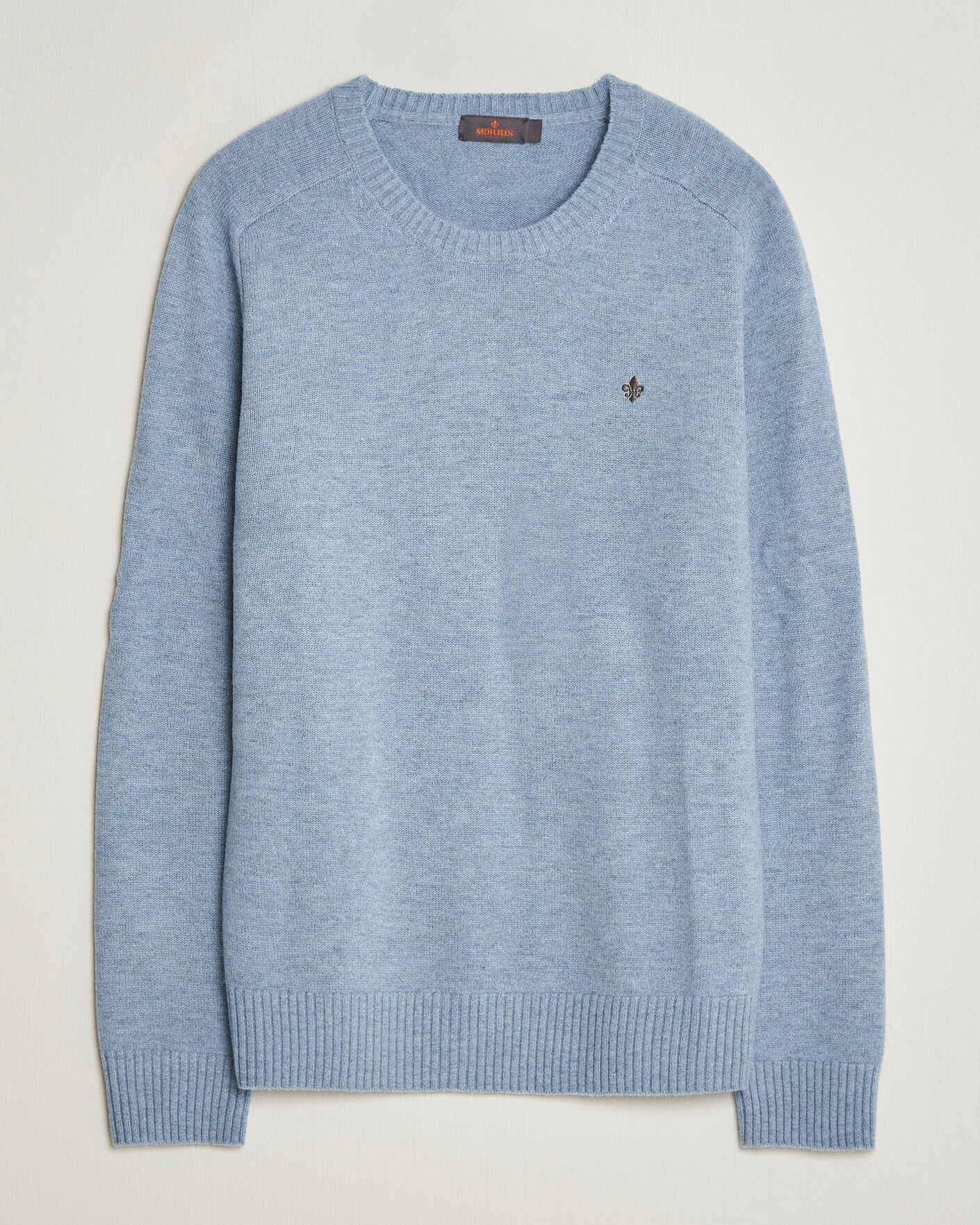 Uomini | Maglieria | Morris | Hertford Lambswool Crew Neck Blue