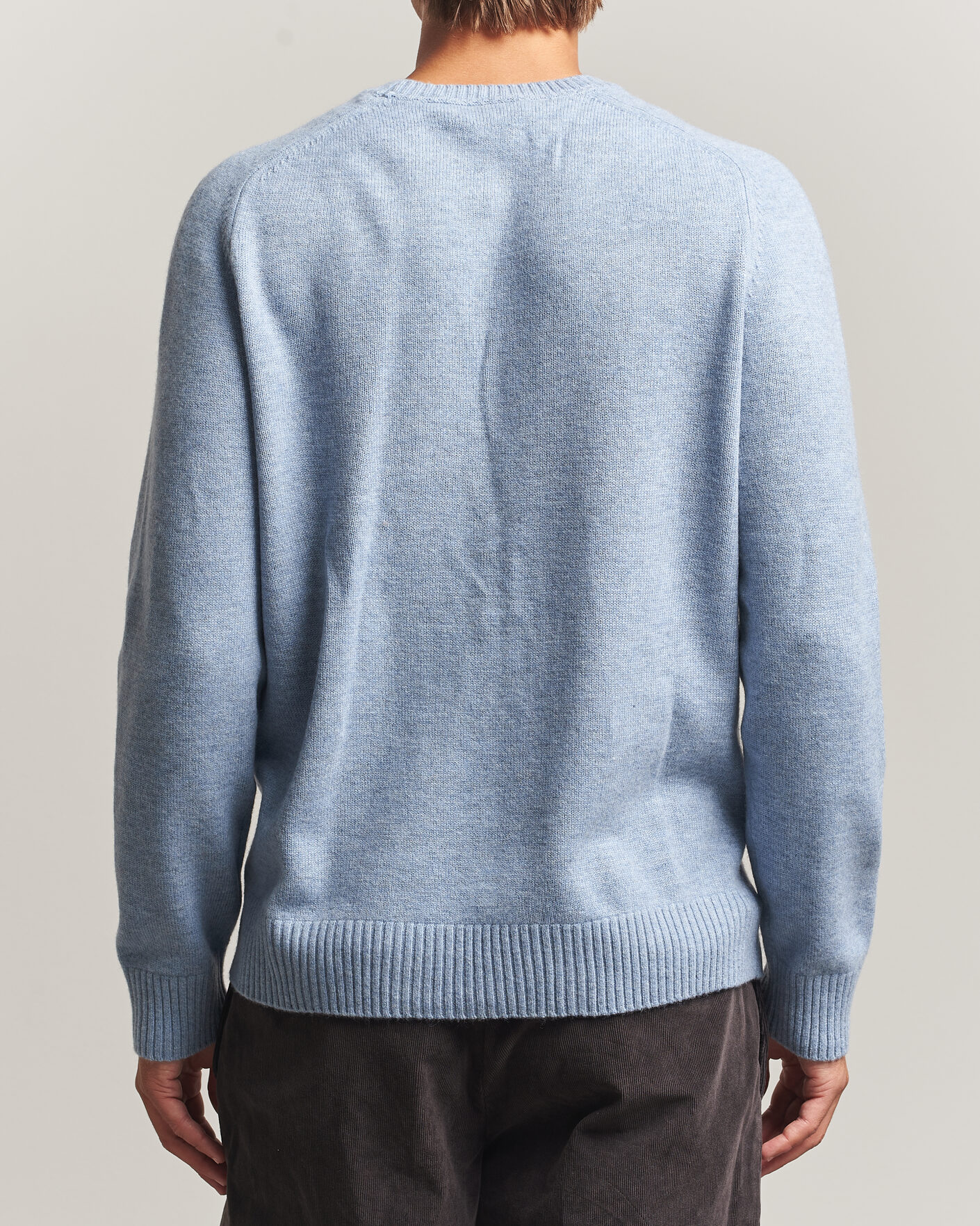Uomini | Maglieria | Morris | Hertford Lambswool Crew Neck Blue