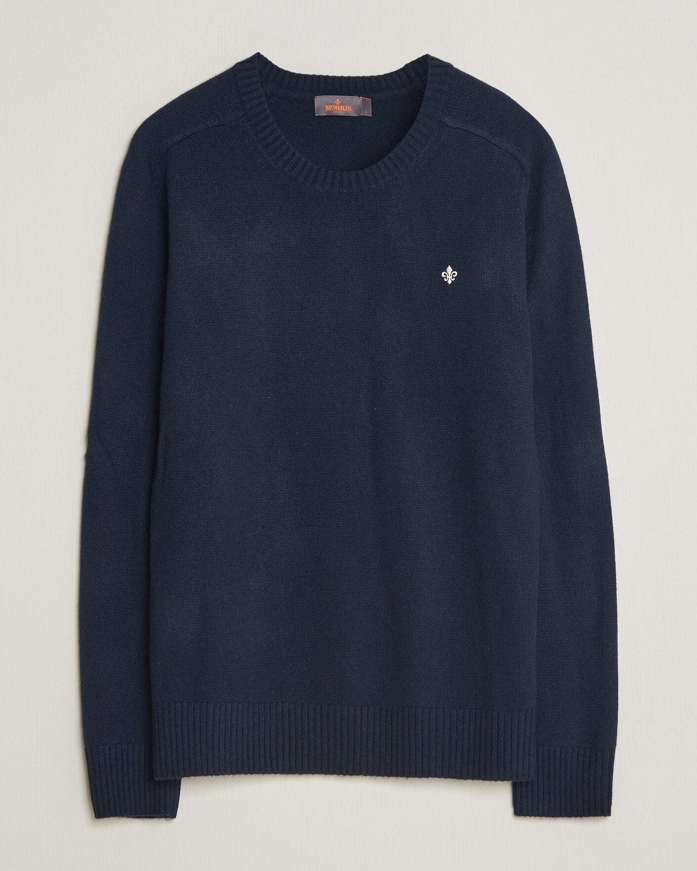 Uomini | Maglieria | Morris | Hertford Lambswool Crew Neck Navy
