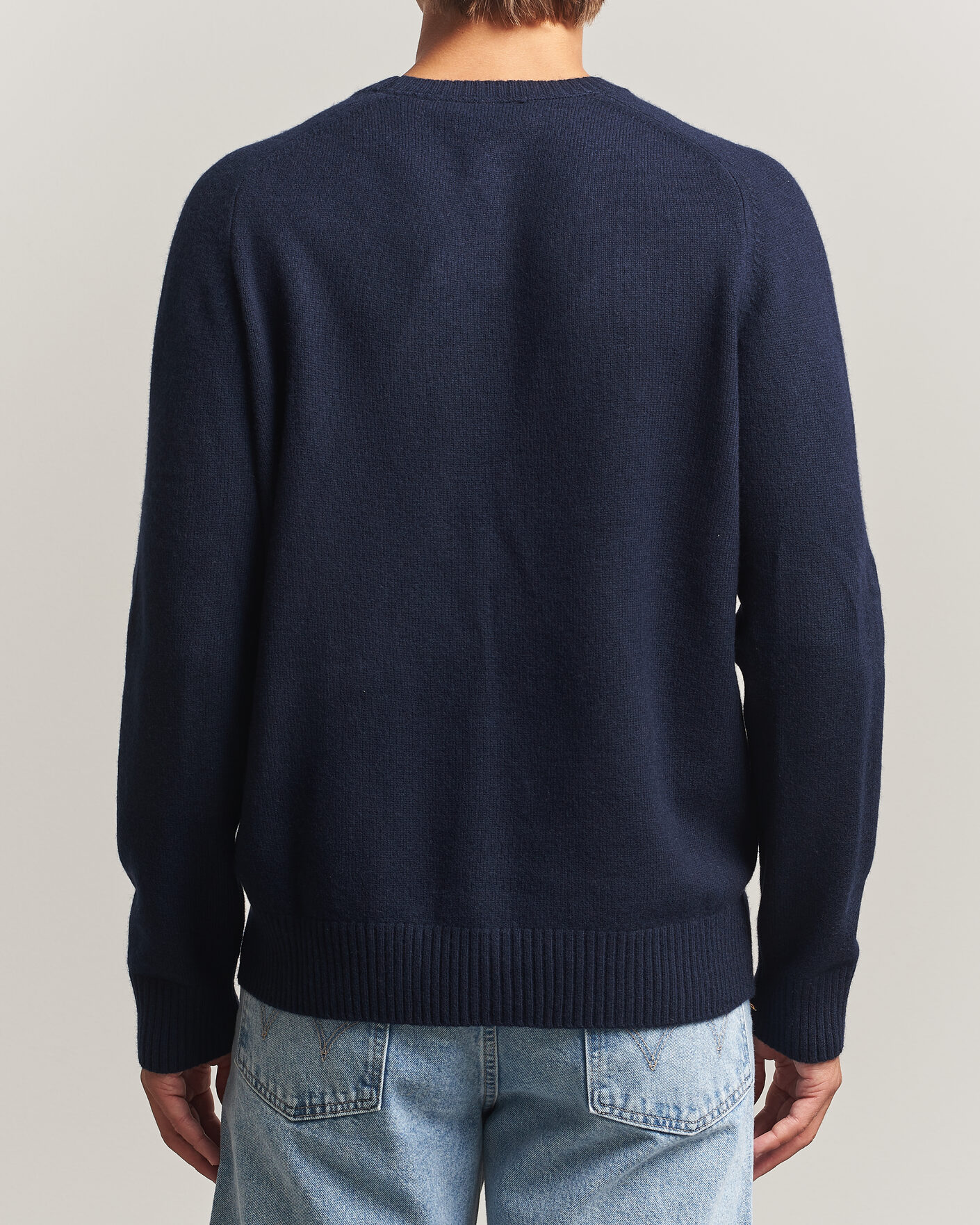 Uomini | Maglieria | Morris | Hertford Lambswool Crew Neck Navy
