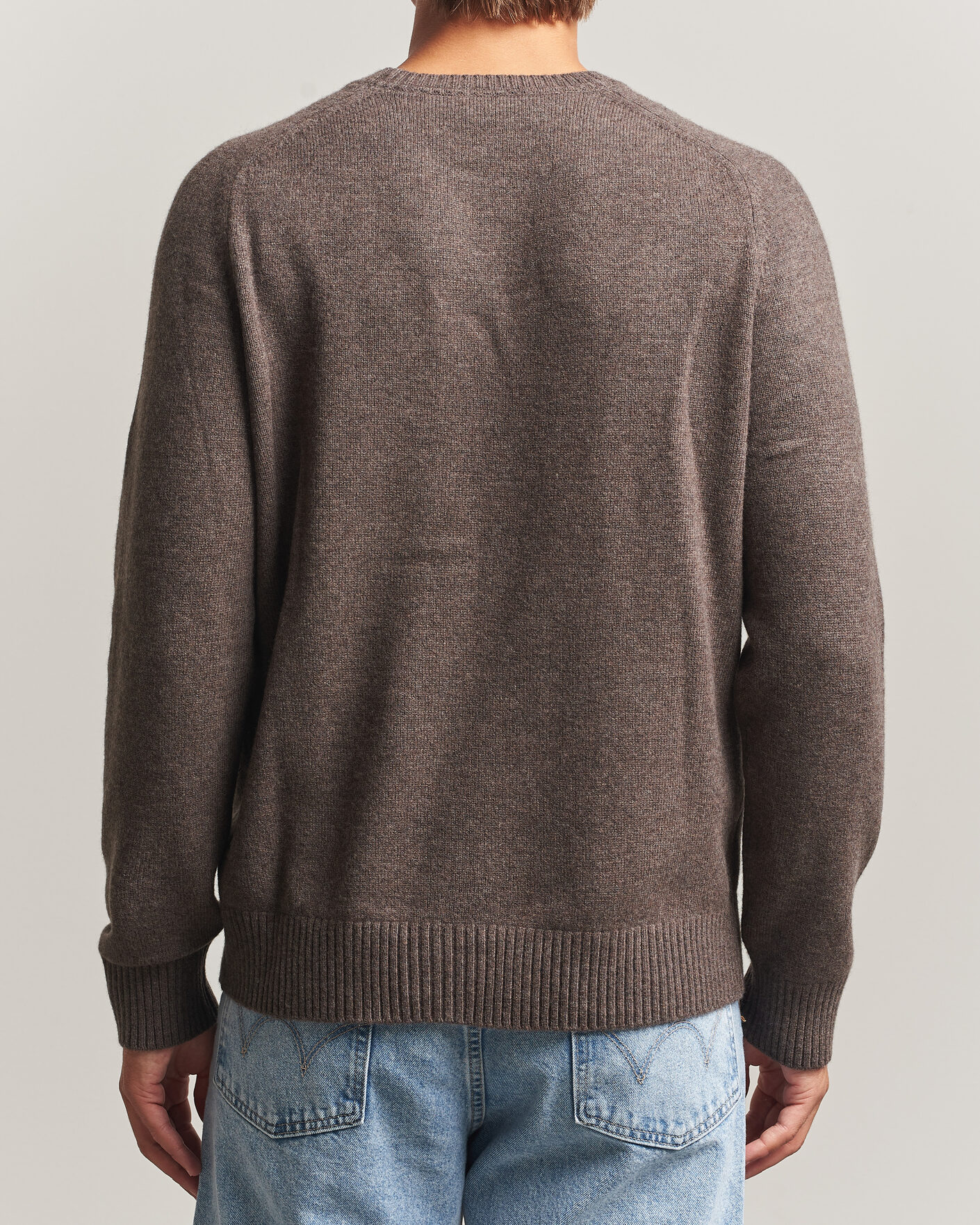Uomini | Maglieria | Morris | Hertford Lambswool Crew Neck Brown