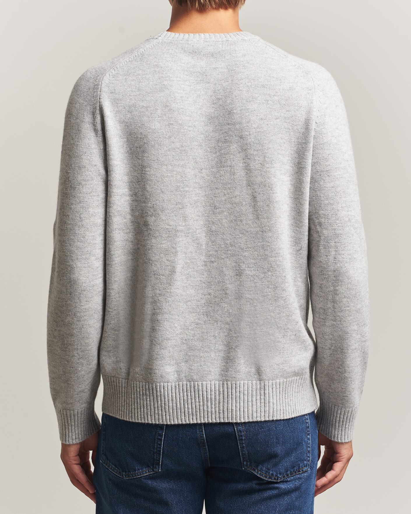 Uomini | Maglieria | Morris | Hertford Lambswool Crew Neck Grey