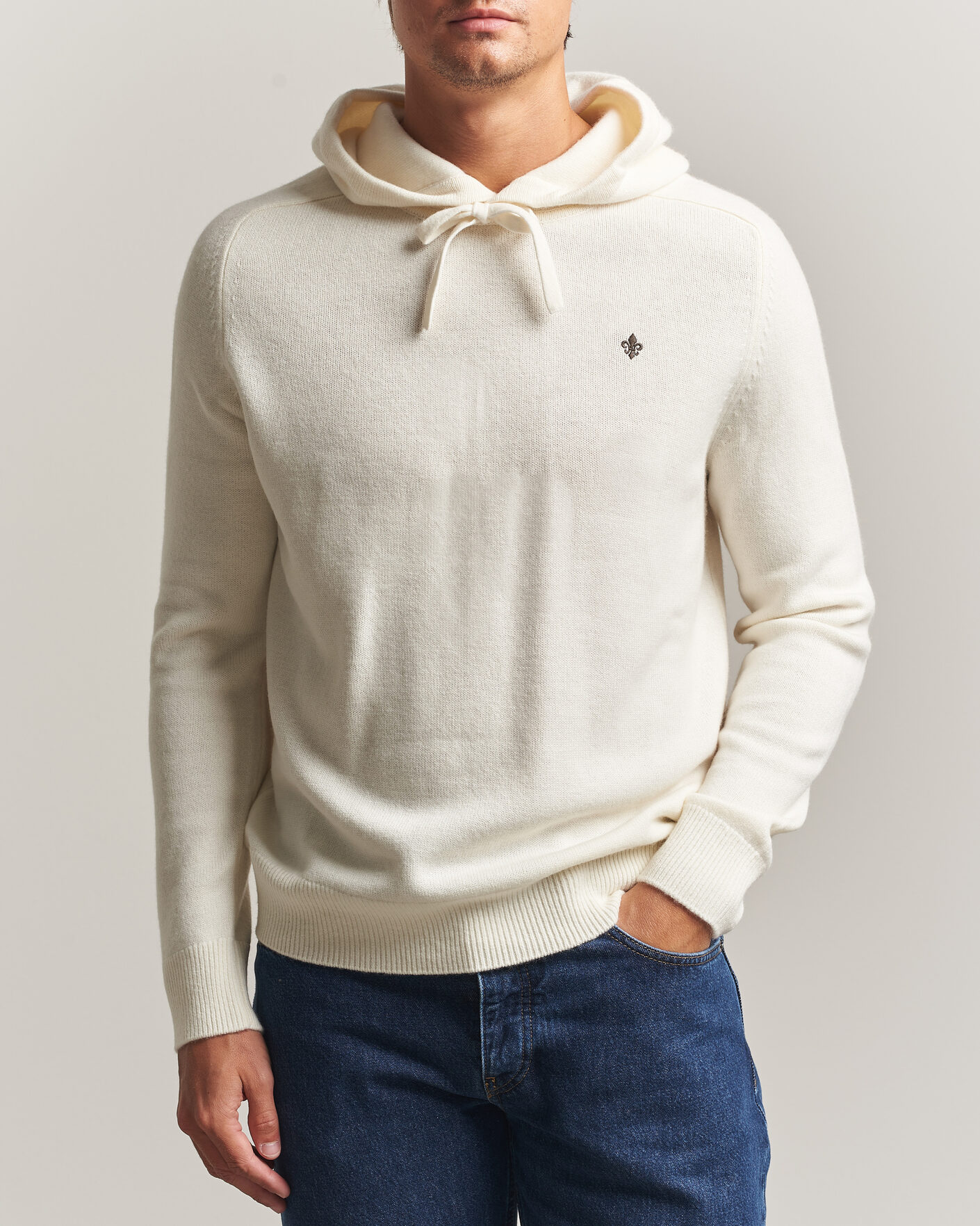 Uomini | Maglieria | Morris | Hertford Lambswool Hoodie Off White