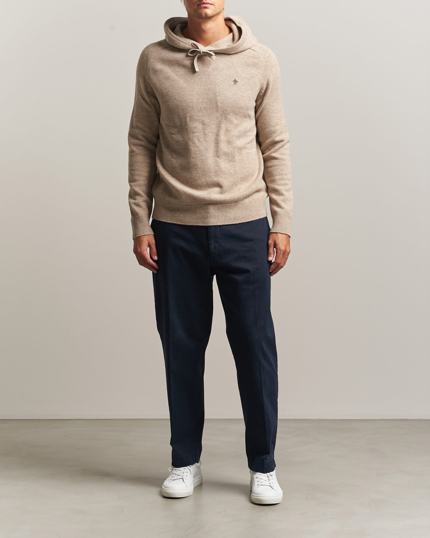 Uomini | Maglieria | Morris | Hertford Lambswool Hoodie Khaki