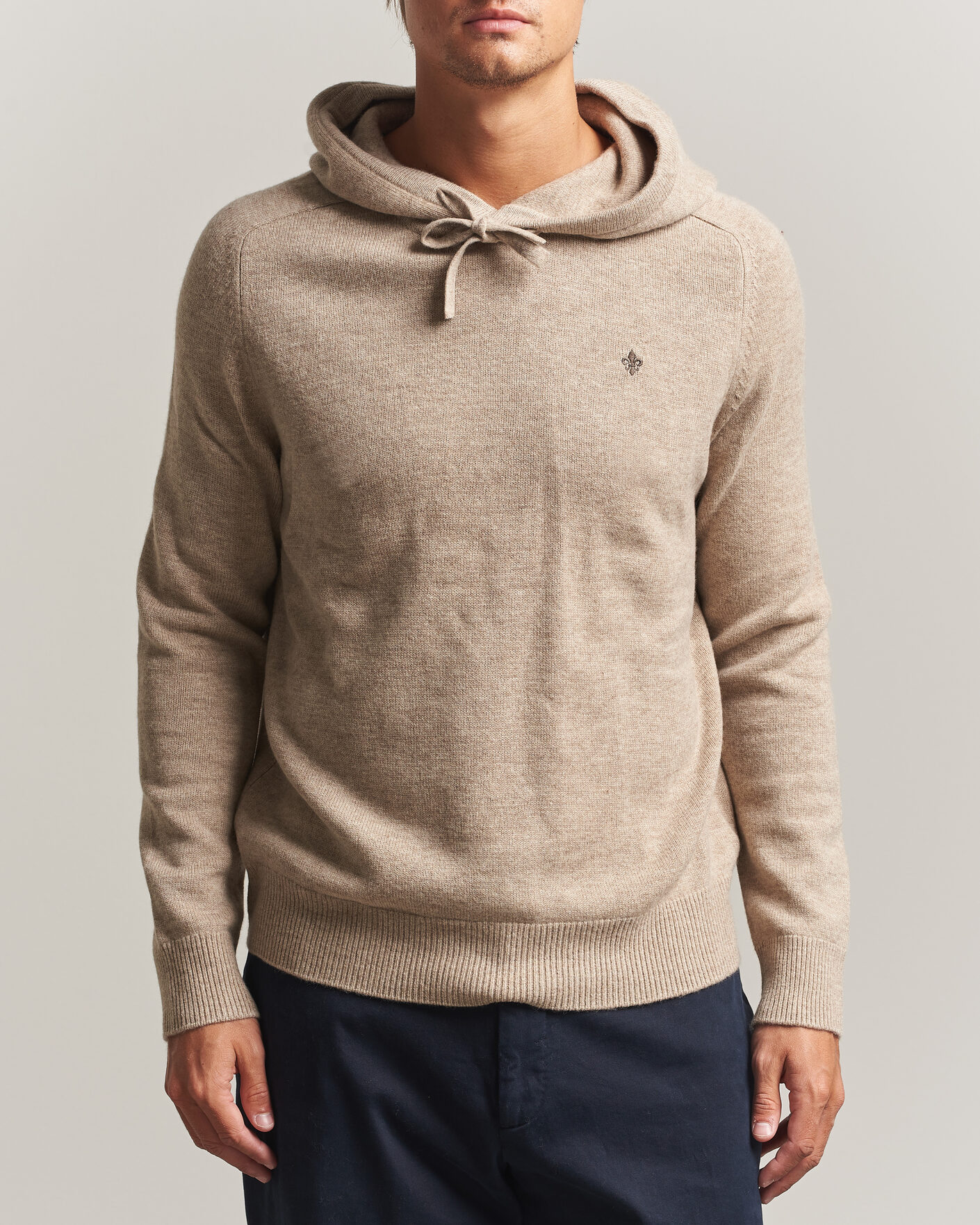 Uomini | Maglieria | Morris | Hertford Lambswool Hoodie Khaki