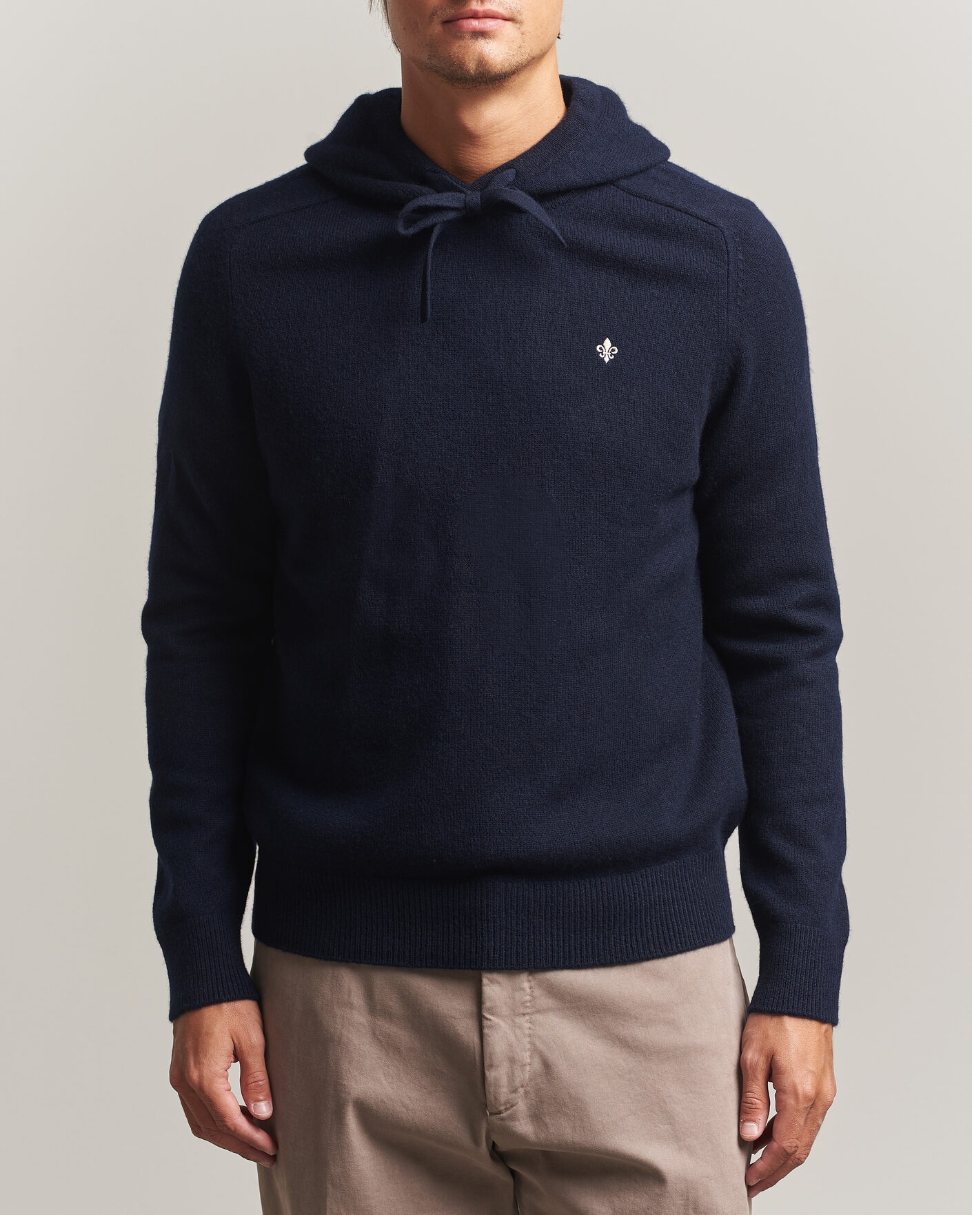 Uomini | Maglieria | Morris | Hertford Lambswool Hoodie Navy