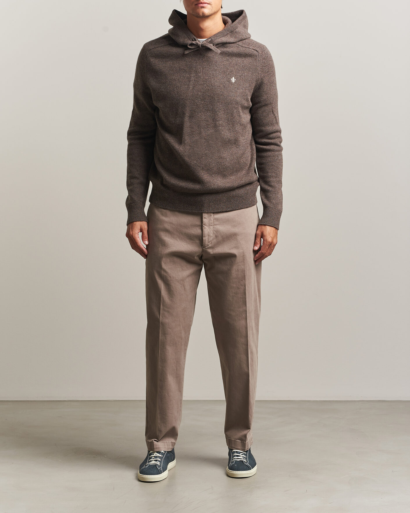 Uomini | Maglieria | Morris | Hertford Lambswool Hoodie Brown