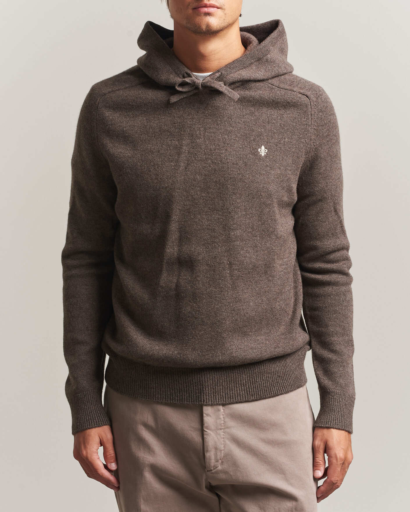 Uomini | Maglieria | Morris | Hertford Lambswool Hoodie Brown