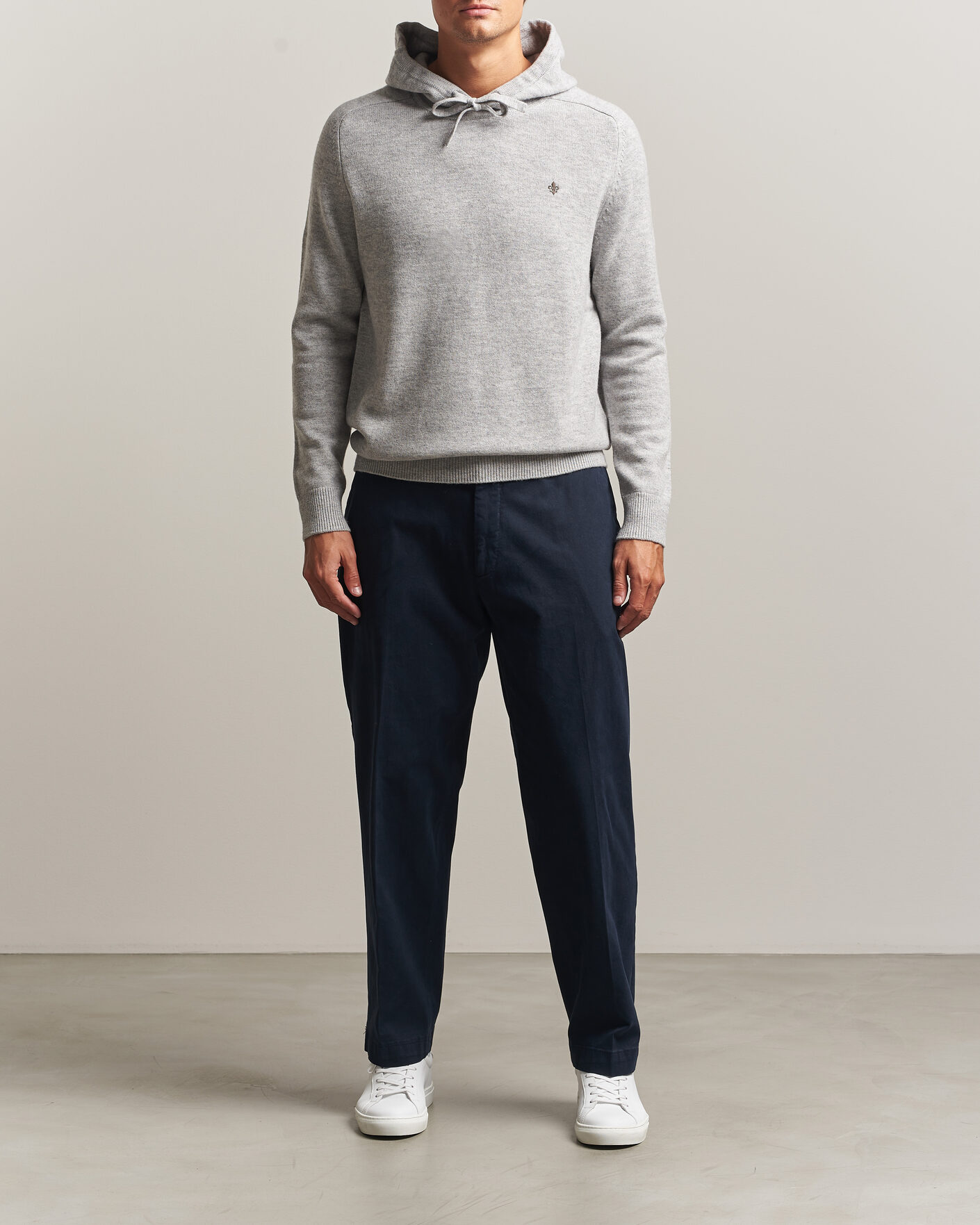 Uomini | Maglieria | Morris | Hertford Lambswool Hoodie Grey