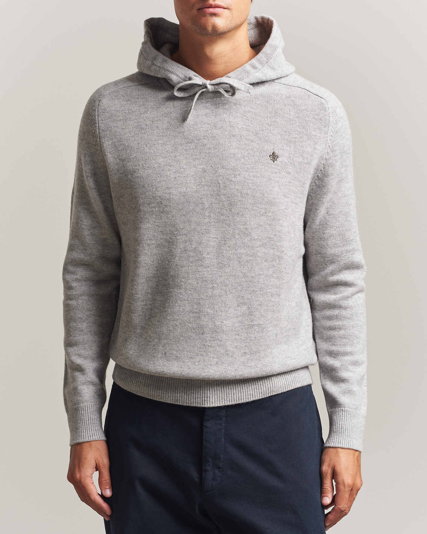 Uomini | Maglieria | Morris | Hertford Lambswool Hoodie Grey