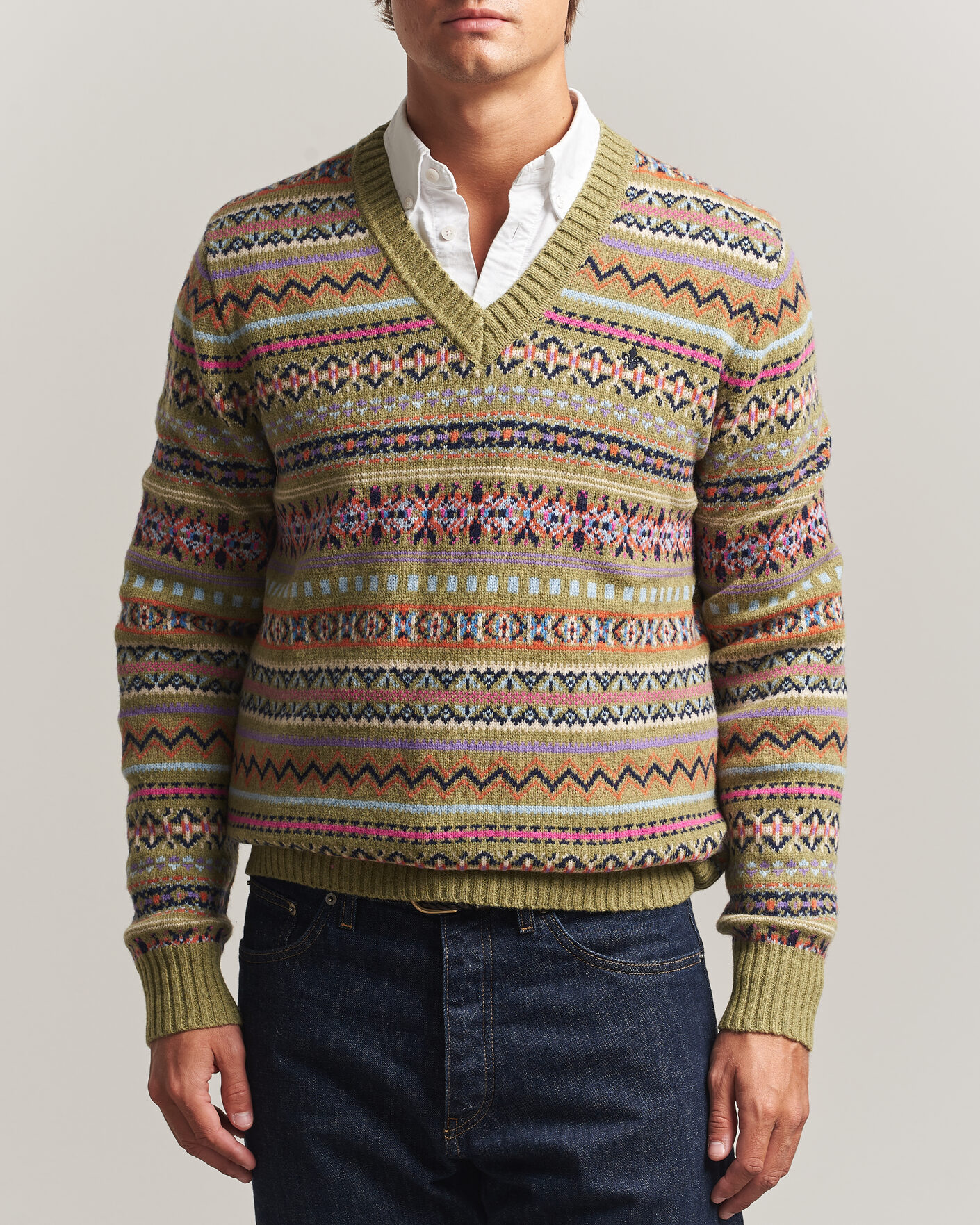 Uomini | Maglieria | Morris | Tavish V-Neck Olive