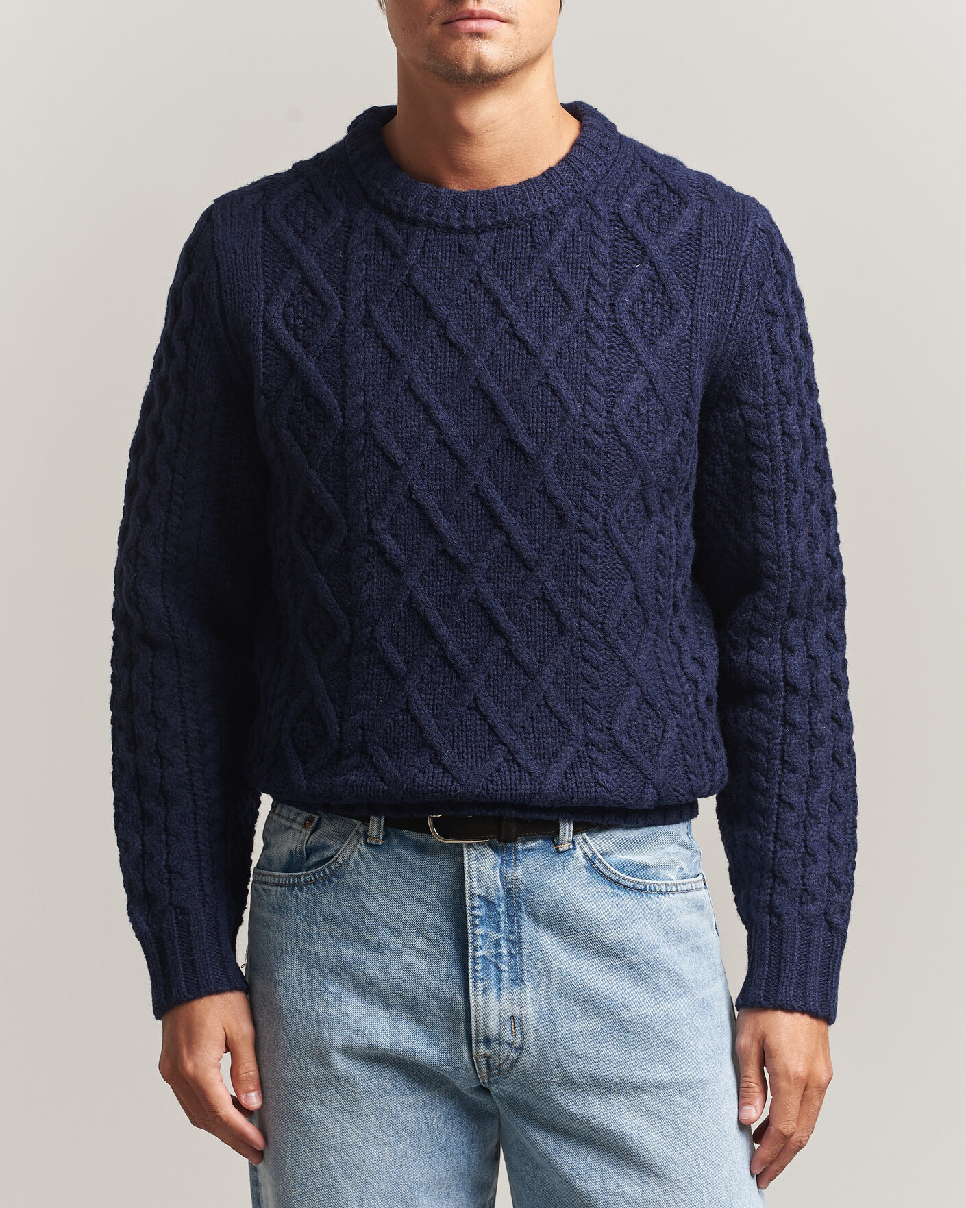 Uomini | Maglieria | Morris | Ramsey Cable Sweater Navy