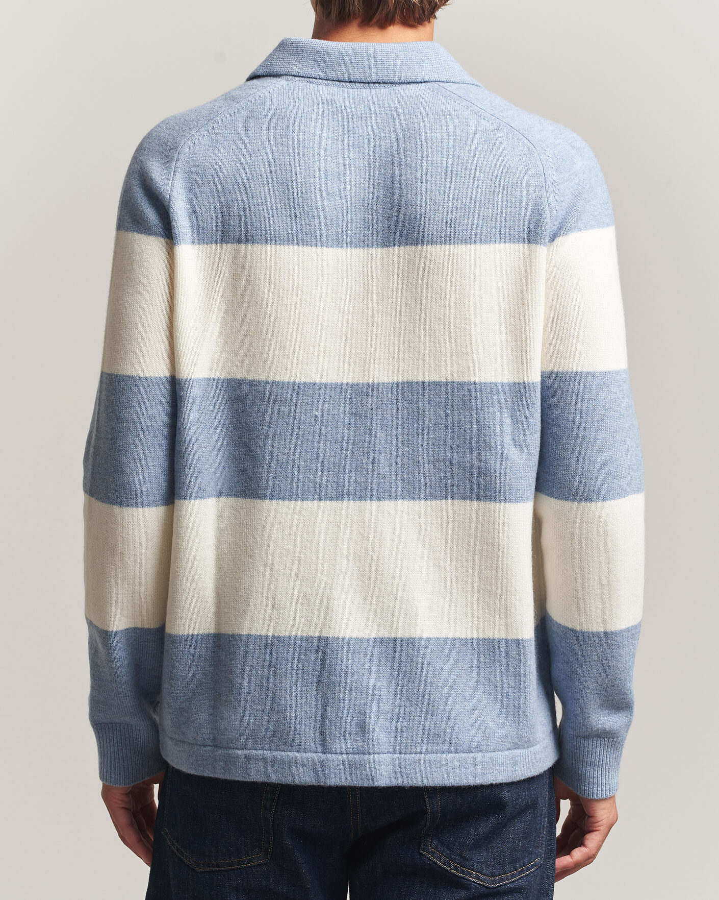 Uomini | Maglieria | Morris | Hertford Knitted Polo Blue