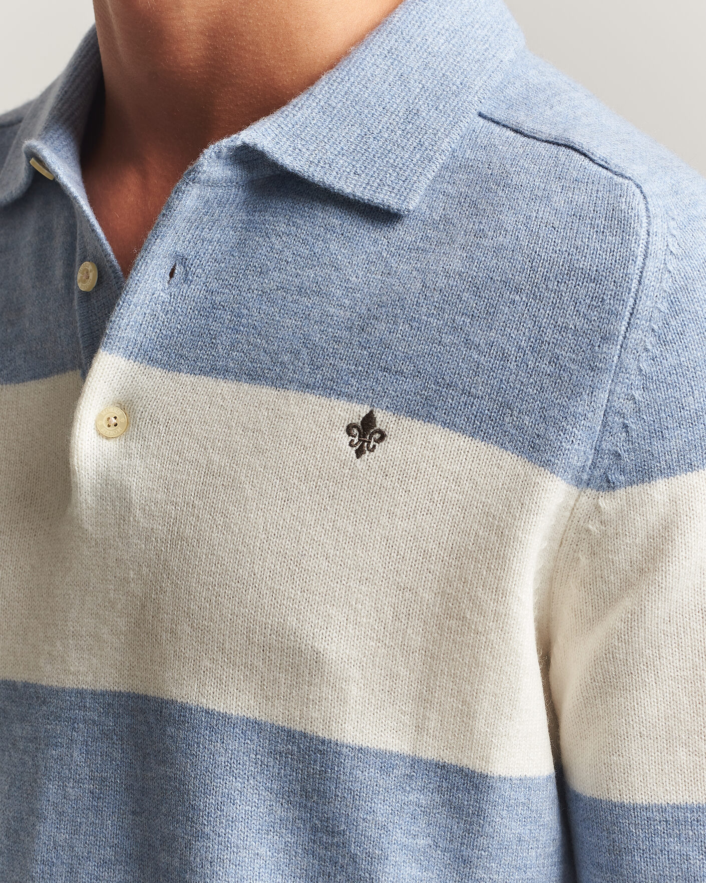 Uomini | Maglieria | Morris | Hertford Knitted Polo Blue
