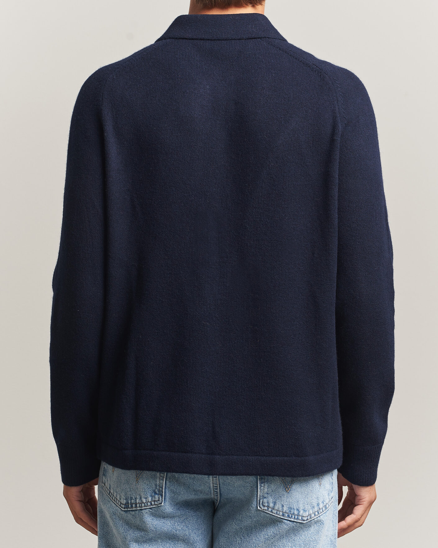Uomini | Maglieria | Morris | Hetford Knitted Polo Navy