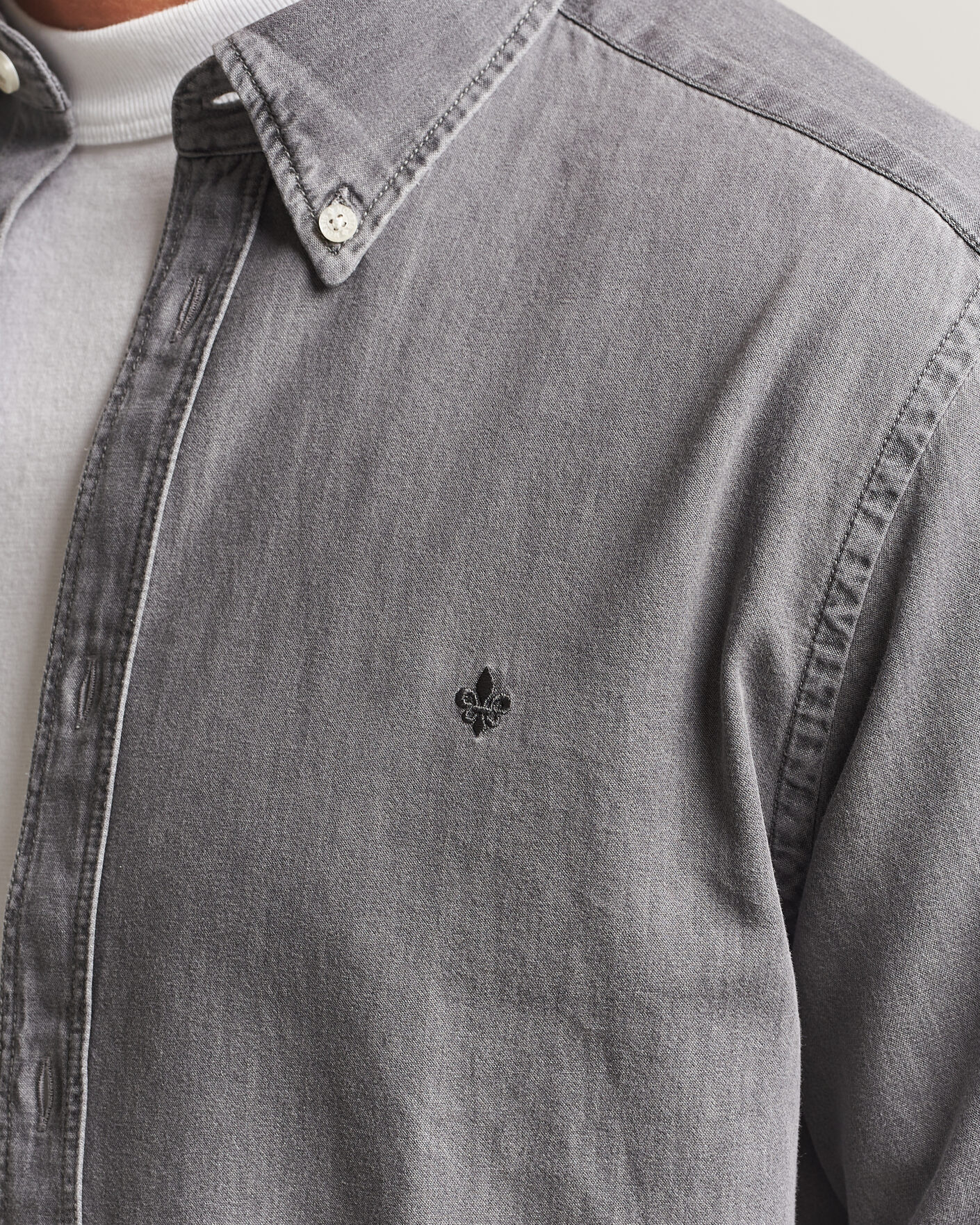 Uomini | Camicie | Morris | Light Denim Shirt Grey