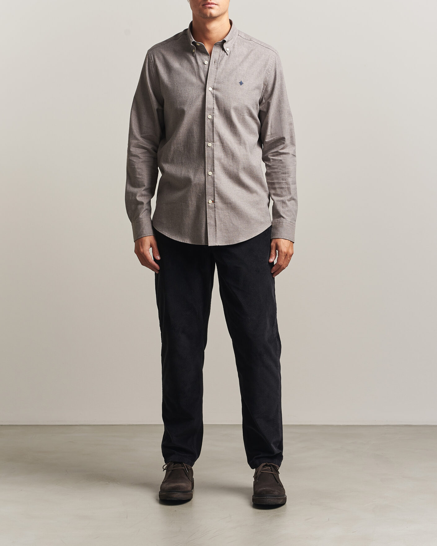 Uomini | Camicie | Morris | Watts Flannel Shirt Grey