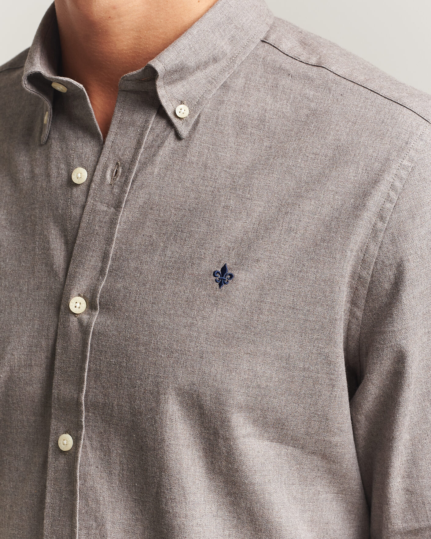 Uomini | Camicie | Morris | Watts Flannel Shirt Grey