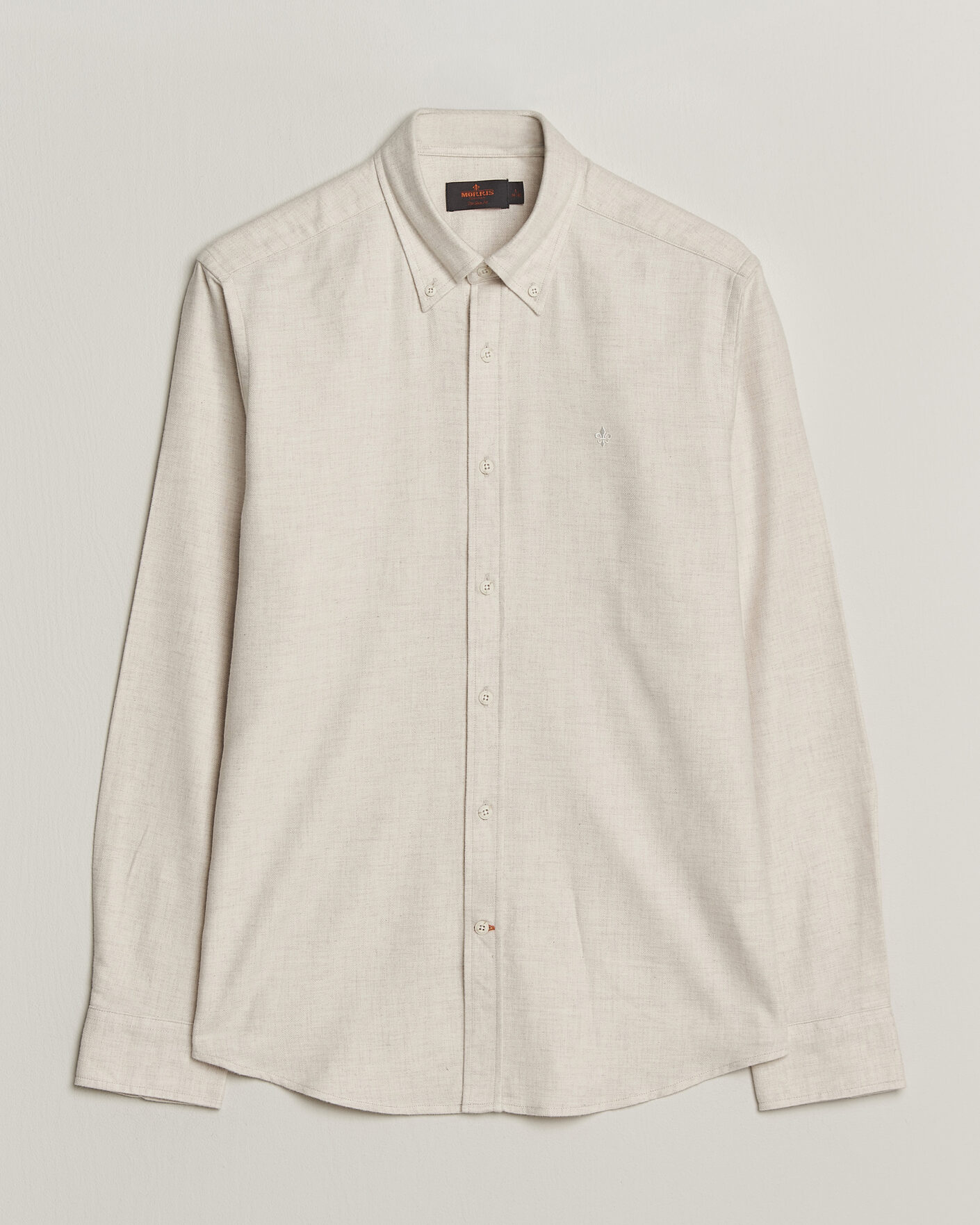 Uomini | Camicie | Morris | Flannel Herringbone Shirt Off White