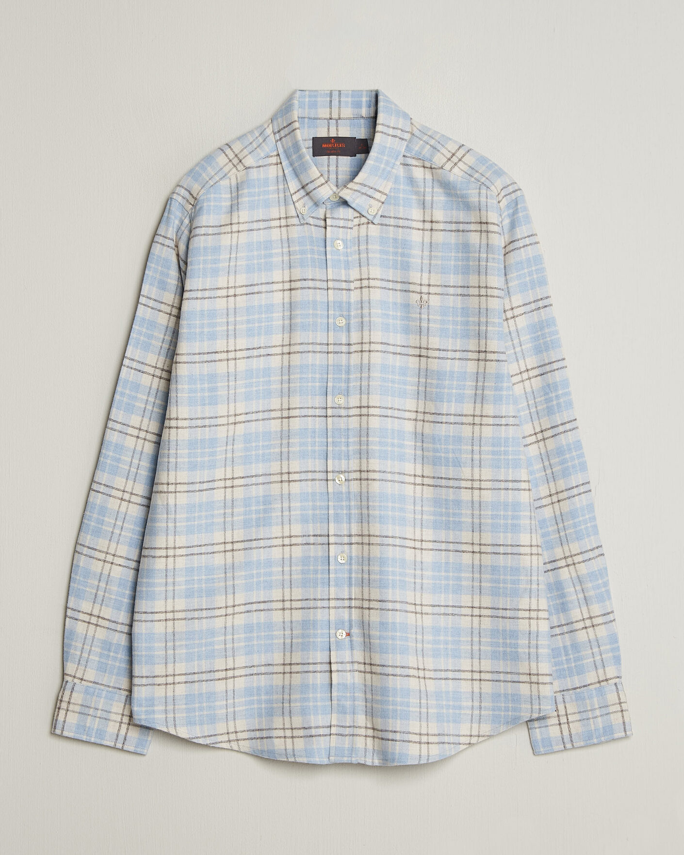 Uomini | Camicie | Morris | Flannel Mouliné Shirt Light Blue