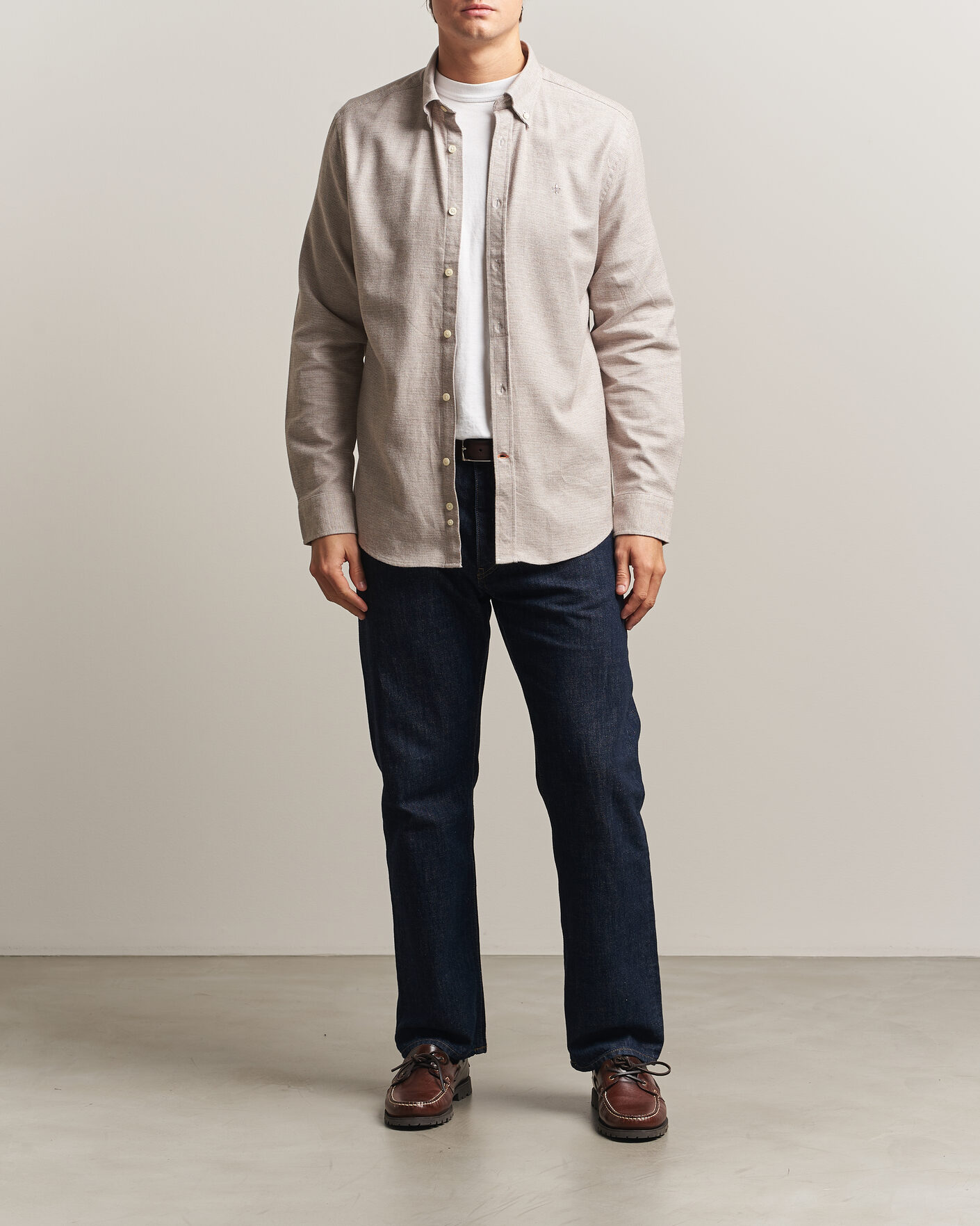 Uomini | Camicie | Morris | Flannel Check Shirt Khaki