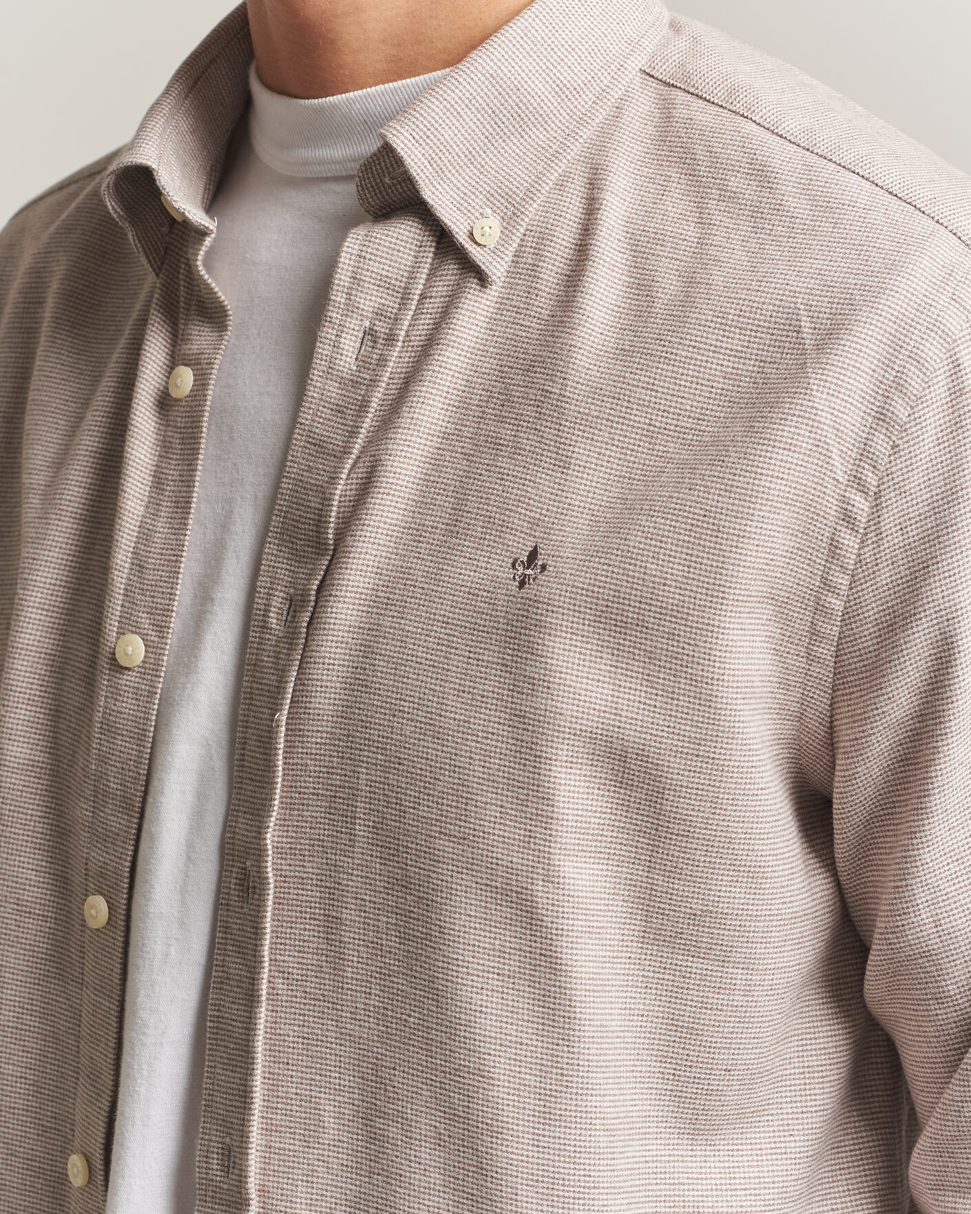 Uomini | Camicie | Morris | Flannel Check Shirt Khaki