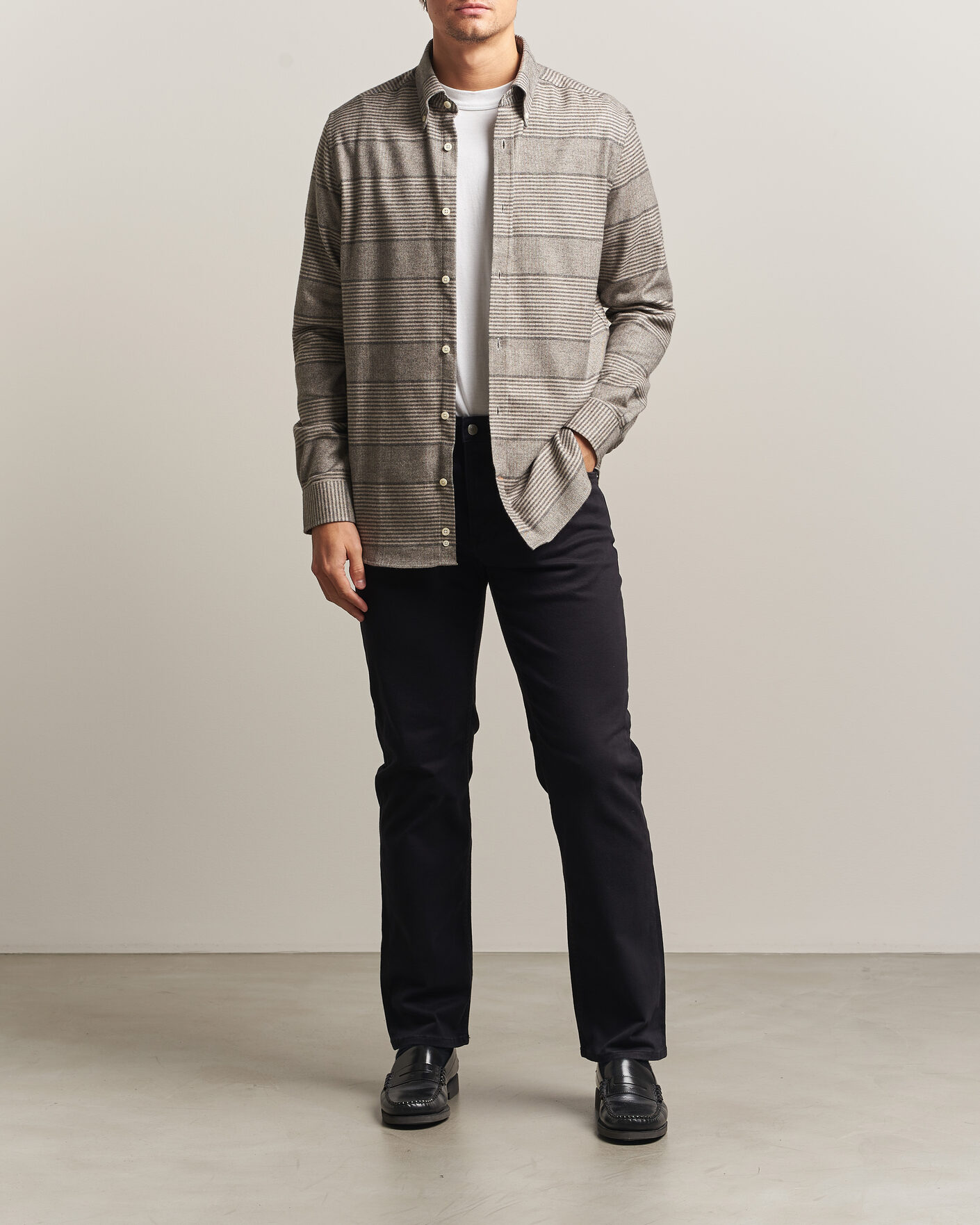 Uomini | Camicie | Morris | Soft Lama Check Shirt Camel