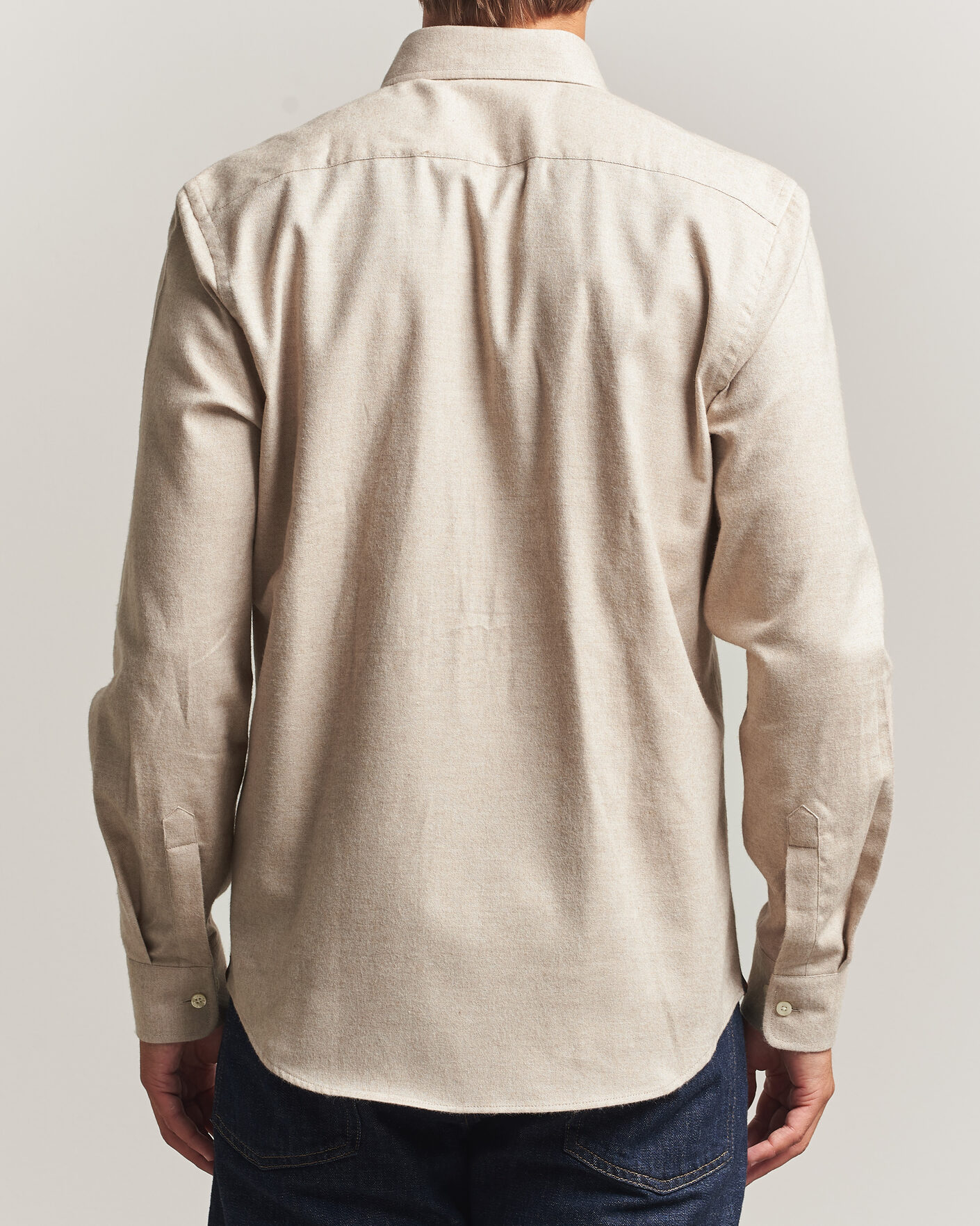 Uomini | Camicie | Morris | Cashmere Twill Shirt Khaki