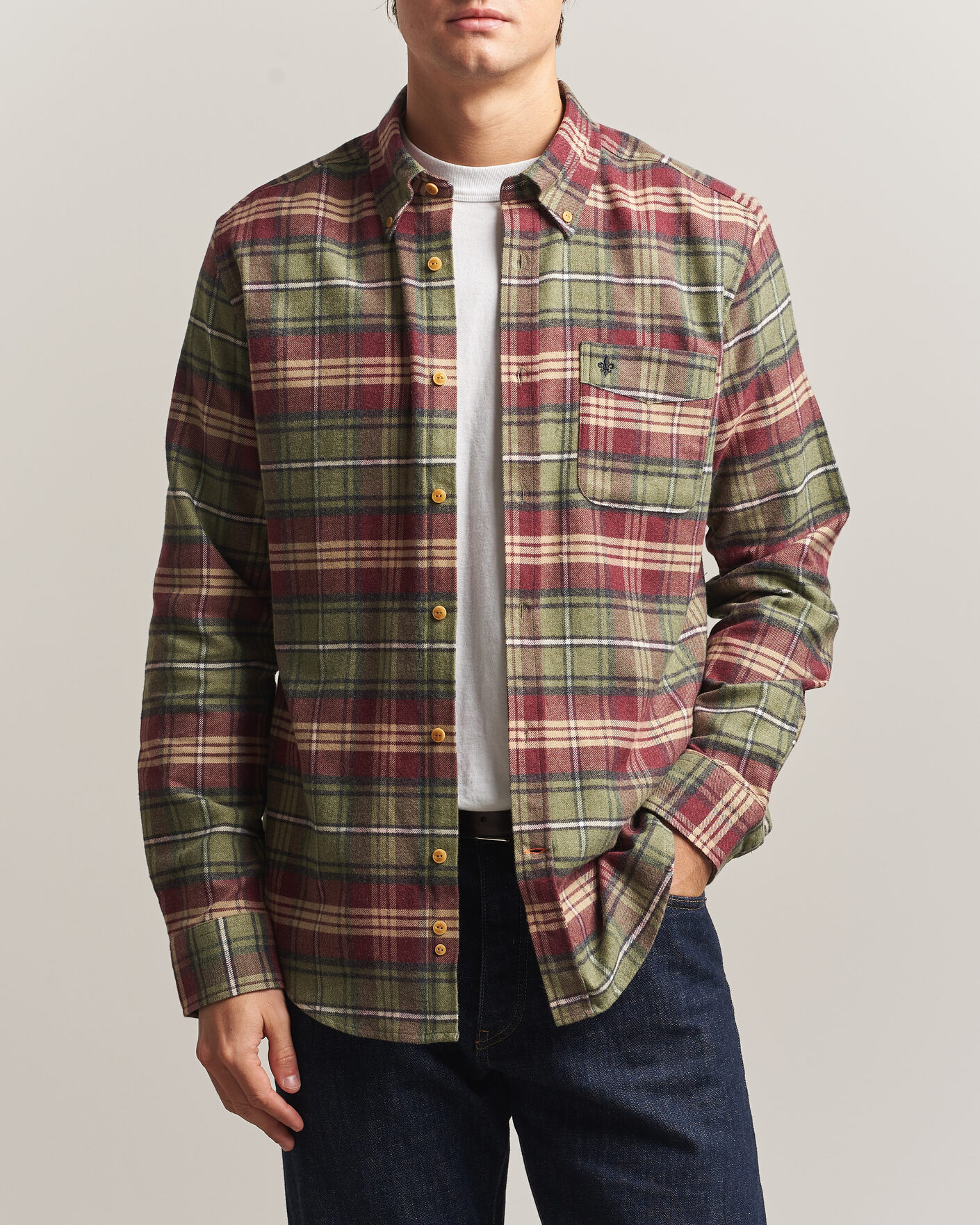 Uomini | Camicie | Morris | Flanell Big Check Shirt Green