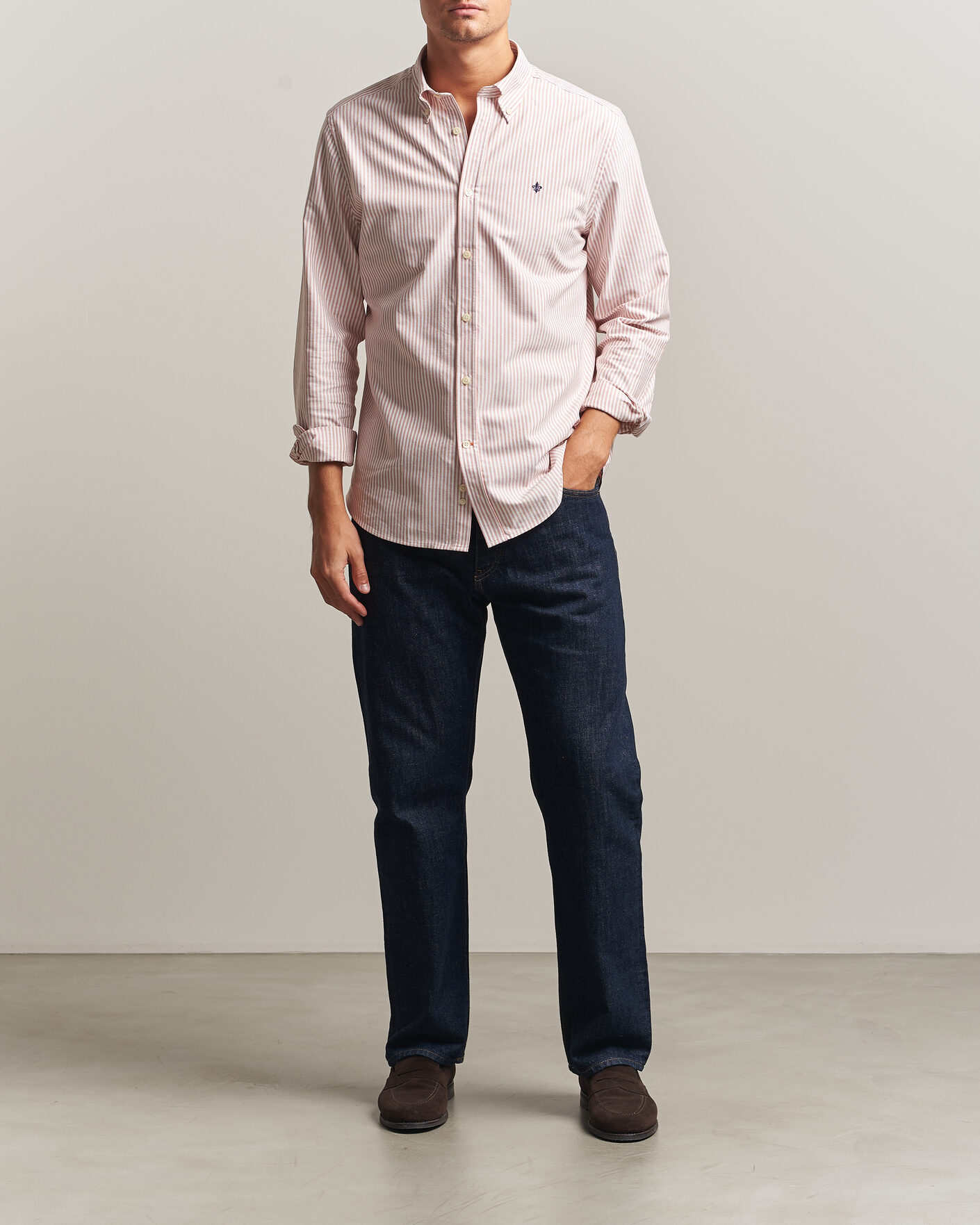 Uomini | Camicie | Morris | Douglas Oxford Stripe Shirt Orange