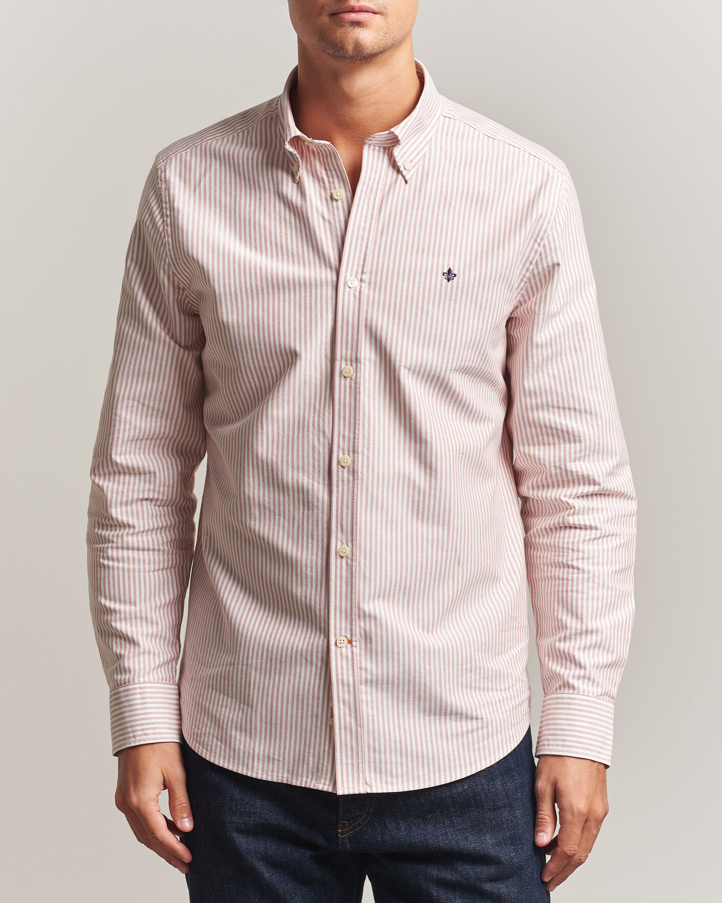 Uomini | Camicie | Morris | Douglas Oxford Stripe Shirt Orange