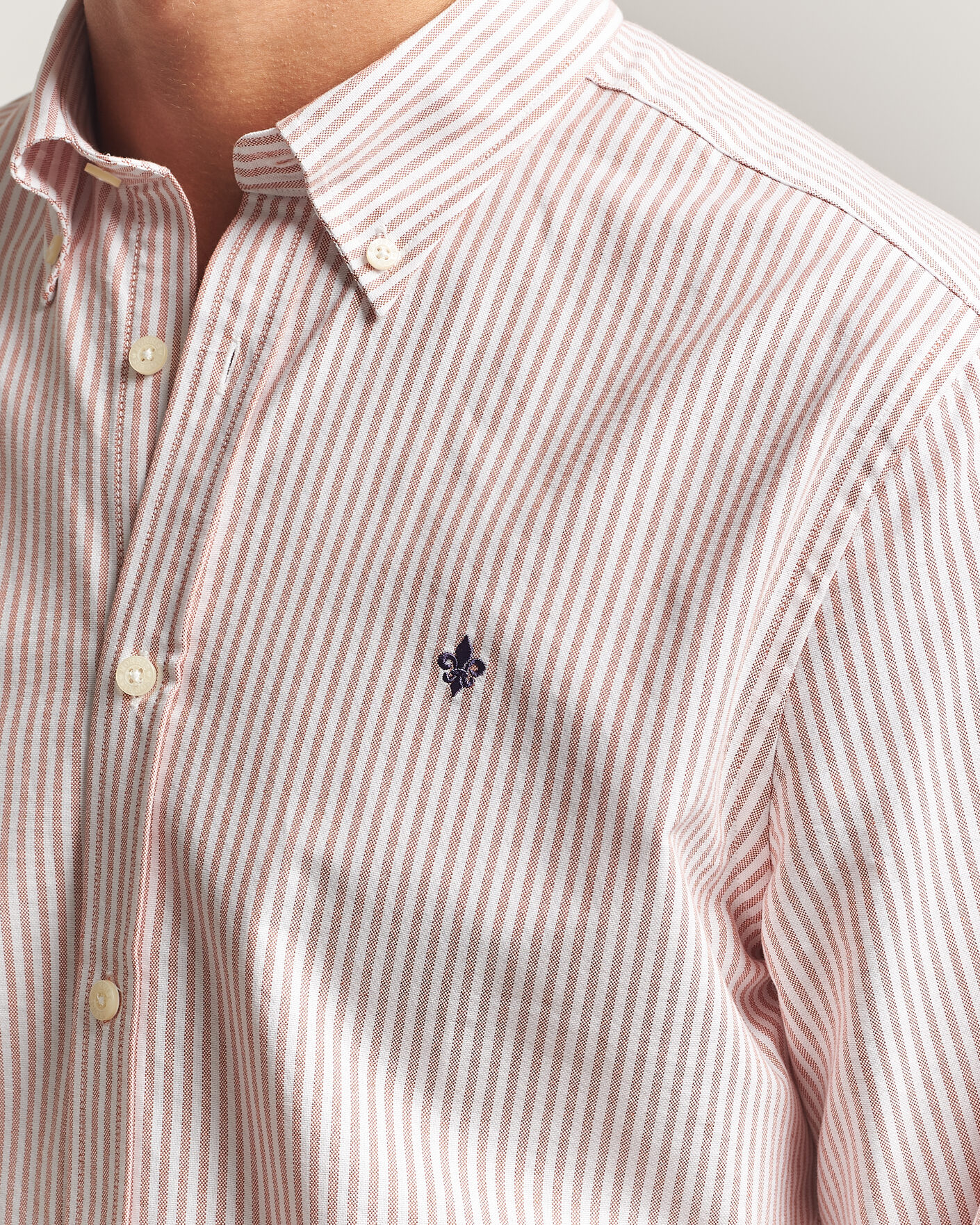 Uomini | Camicie | Morris | Douglas Oxford Stripe Shirt Orange