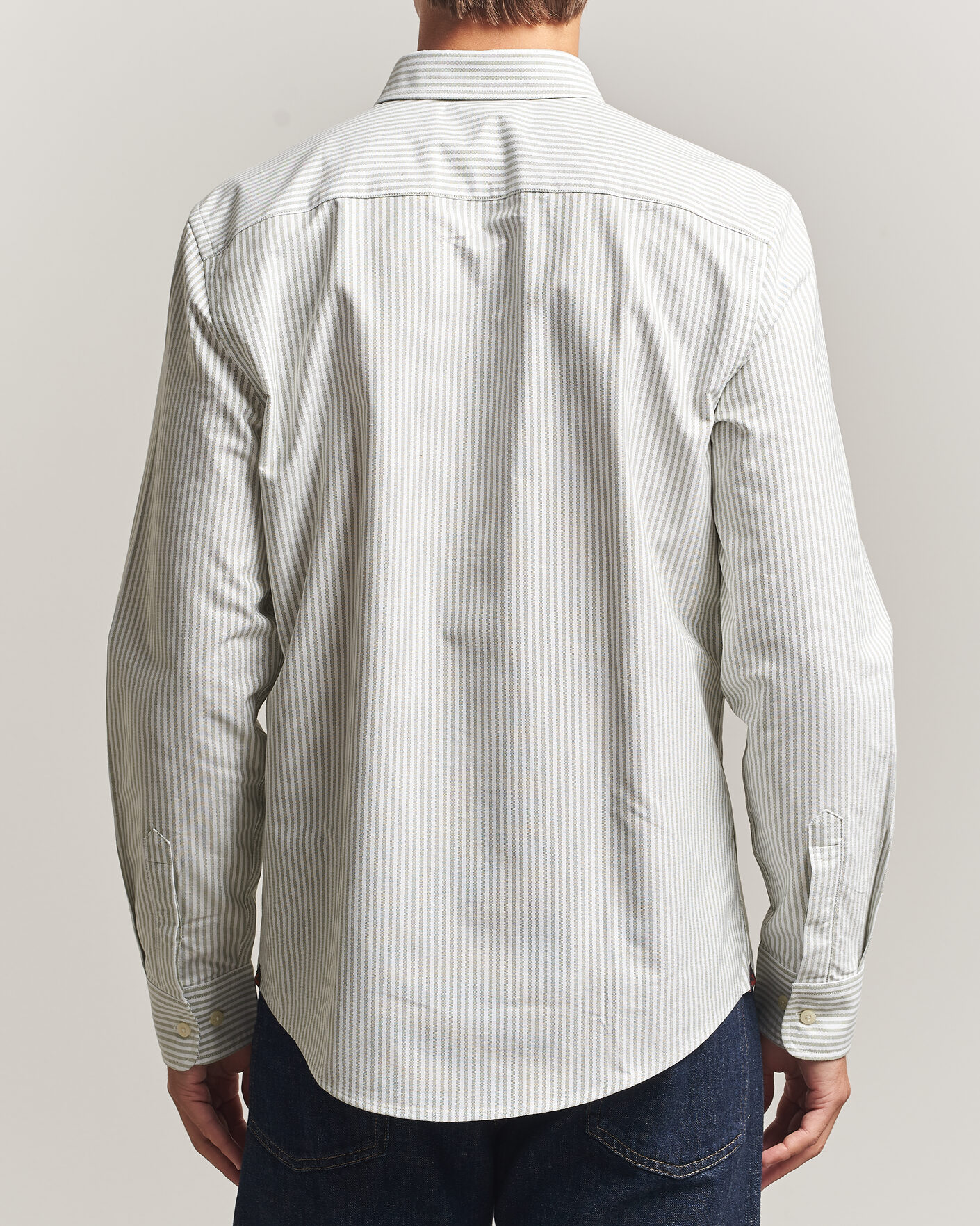 Uomini | Camicie | Morris | Douglas Oxford Stripe Shirt Olive