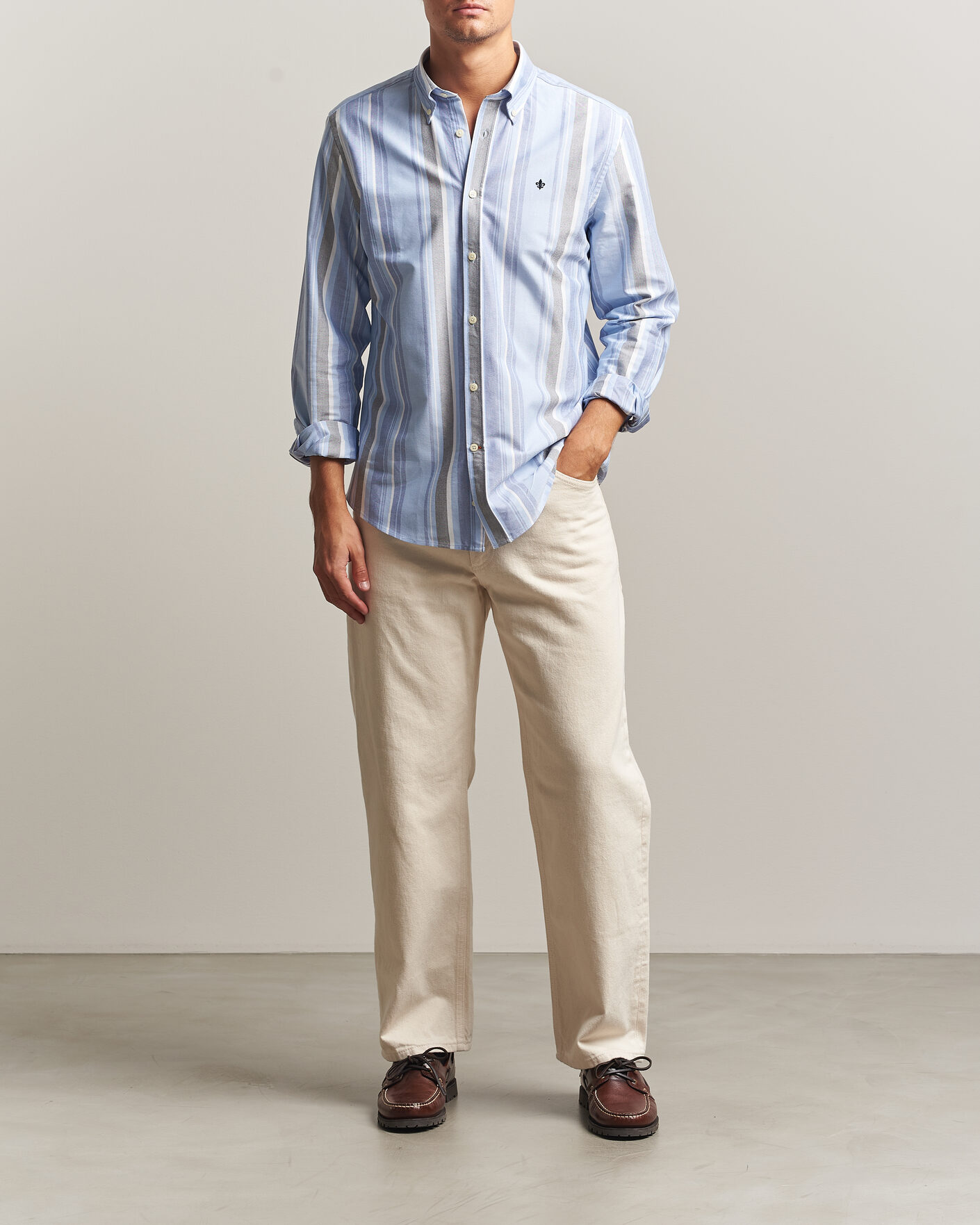 Uomini | Camicie | Morris | Happy Oxford Shirt Blue
