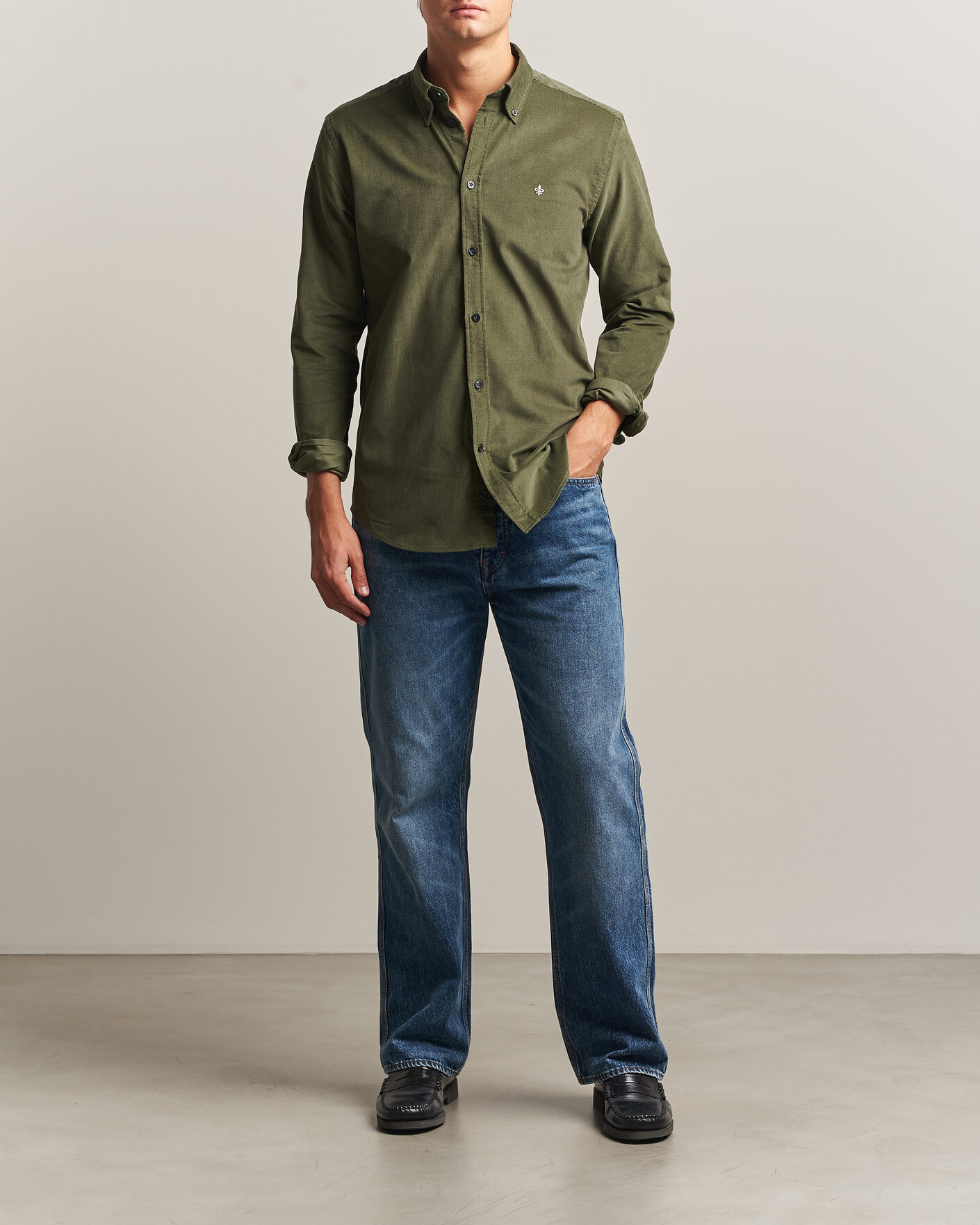 Uomini | Camicie | Morris | Douglas Cord Shirt Olive