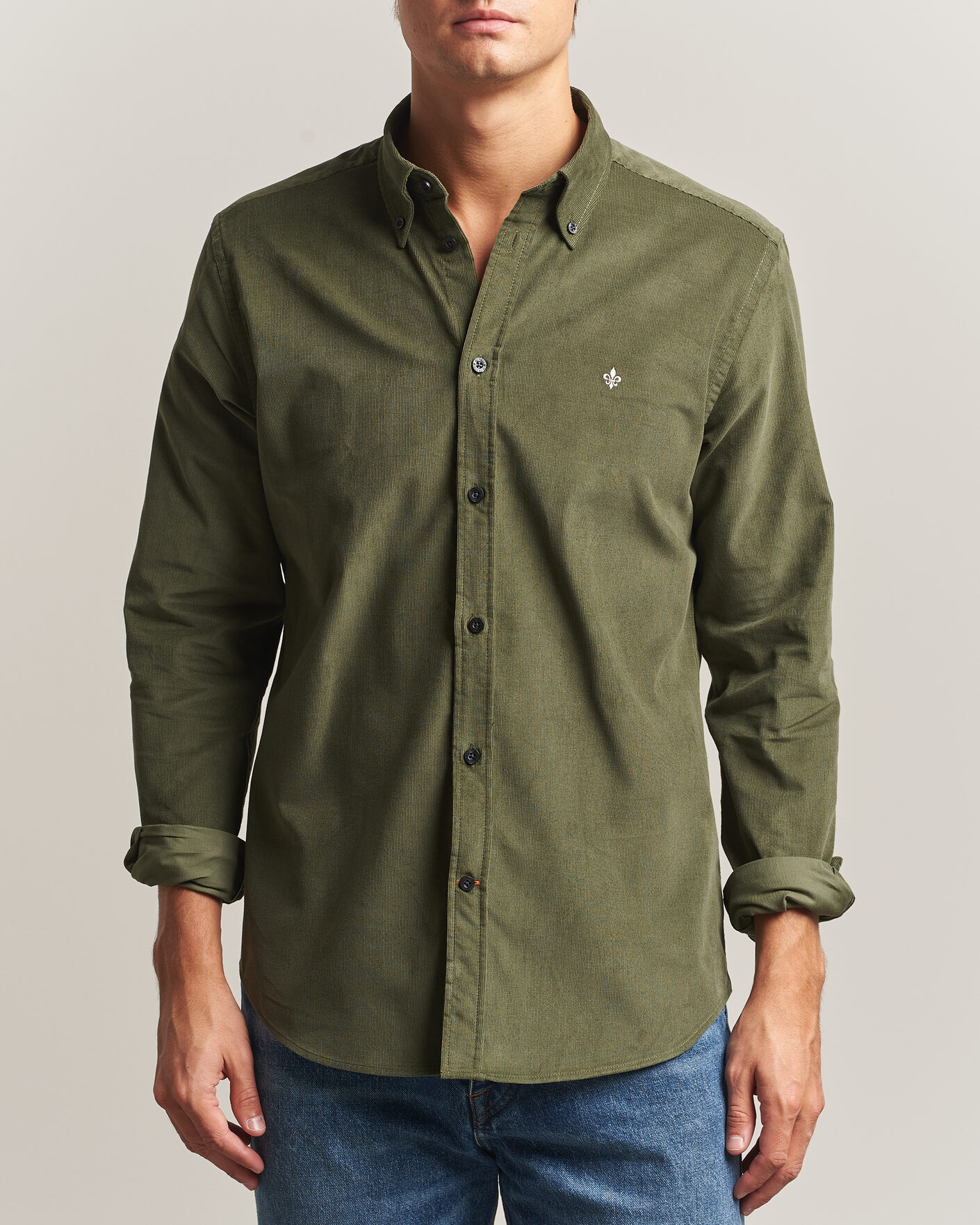 Uomini | Camicie | Morris | Douglas Cord Shirt Olive