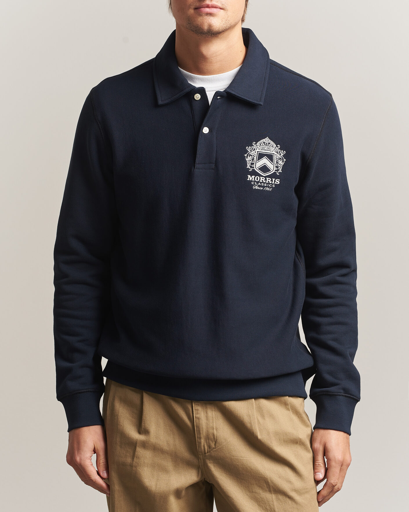 Uomini | Maglieria | Morris | Winston Polo Sweatshirt Old Blue