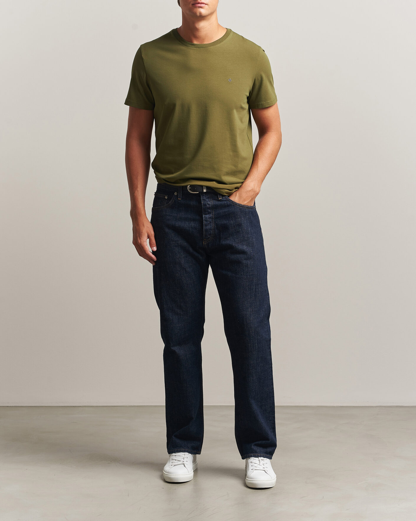 Uomini | T-shirt | Morris | James Crew Neck T-Shirt Olive